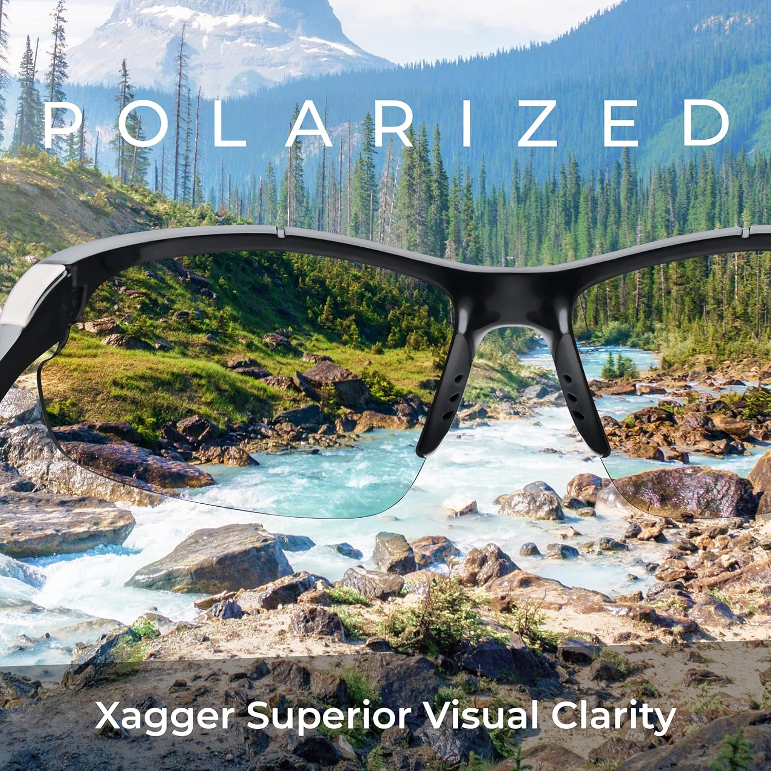 Xagger Gafas de sol deportivas polarizadas para hombres y mujeres UV400 envolventes para béisbol y sóftbol