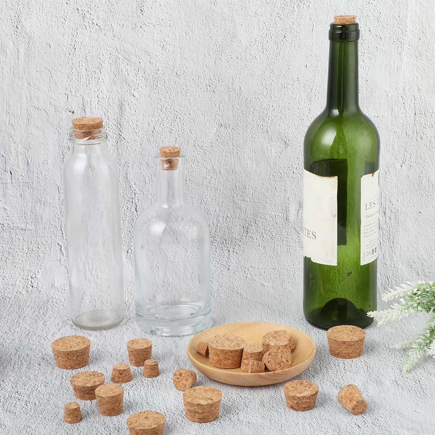 30 tapones de corcho, corchos para botellas de vino, tapones de corcho cónicos de madera, tapones para botellas de vino, tapones de madera suave,