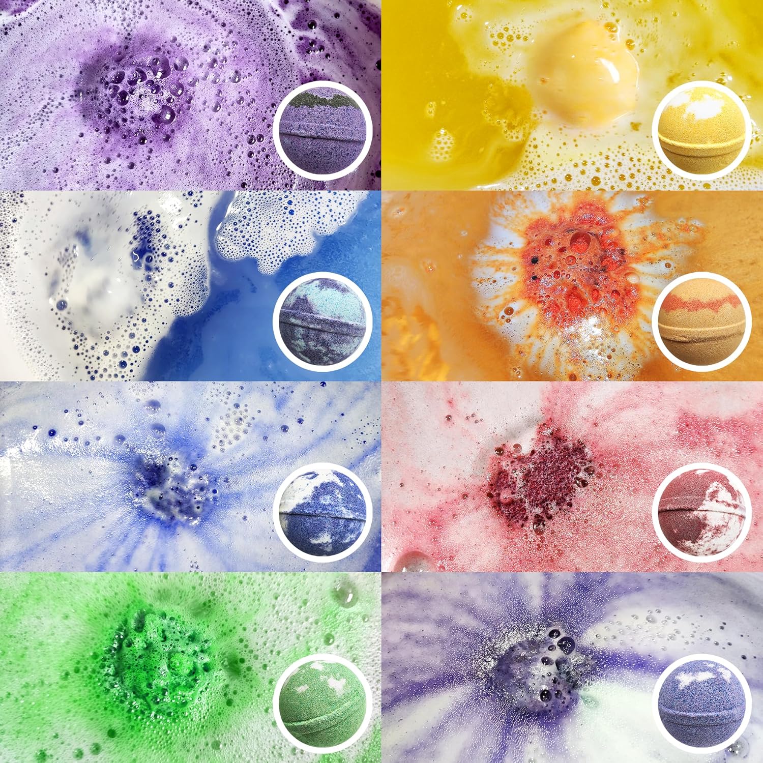 Bombas de baño con piedras preciosas curativas de chakras. 15 bombas de baño de aceites esenciales. Bombas de baño con piedras de chakra reales para