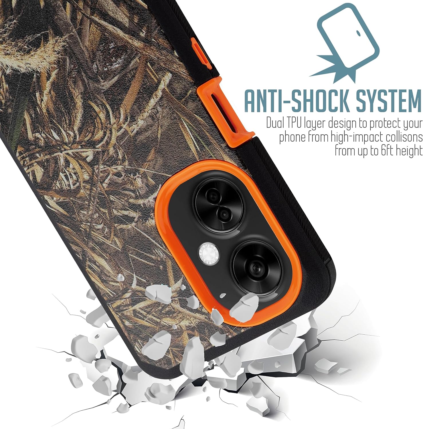 6goodeals Funda protectora resistente para Oneplus Nord N30 5G, a prueba de golpes, a prueba de polvo, con clip para cinturón, funda protectora