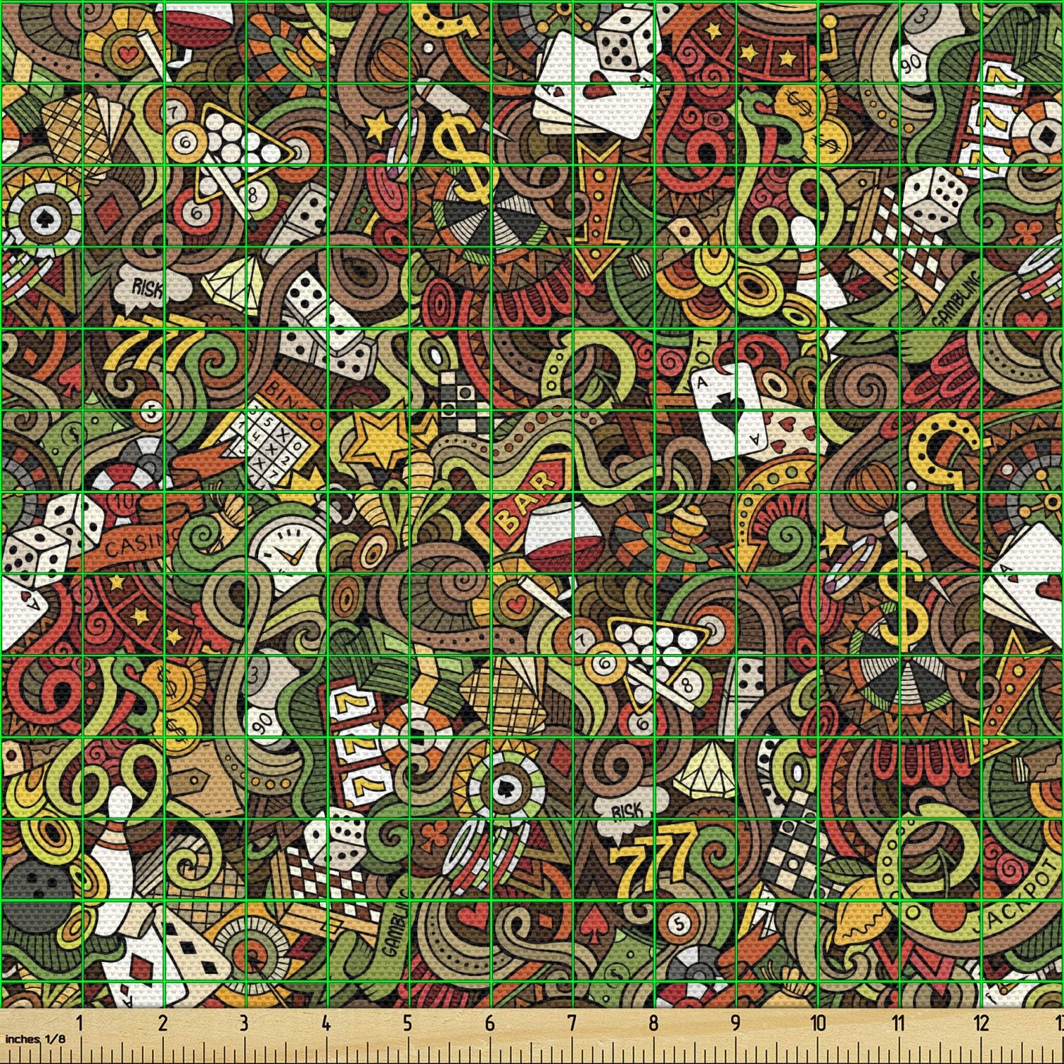 Ambesonne – Tela multicolor con estampado digital por yarda