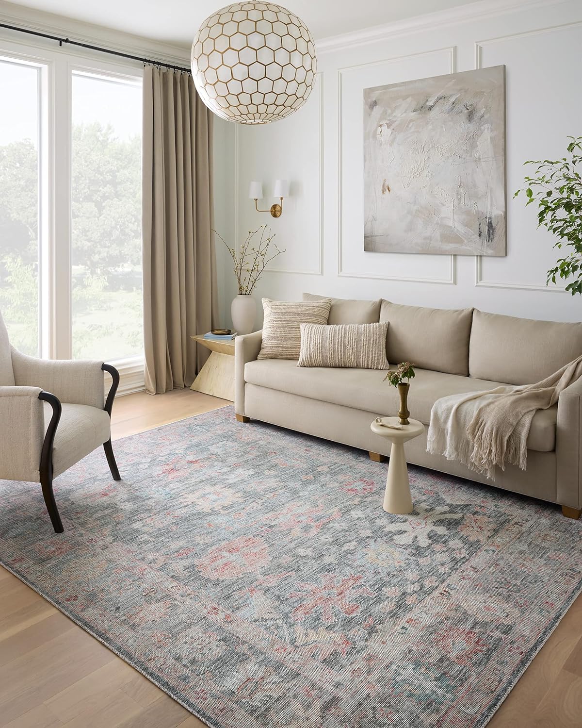 Loloi II Elysium Collection ELY-02 – Alfombra de área de grafitomulti de 7′-6″ x 9′-6″