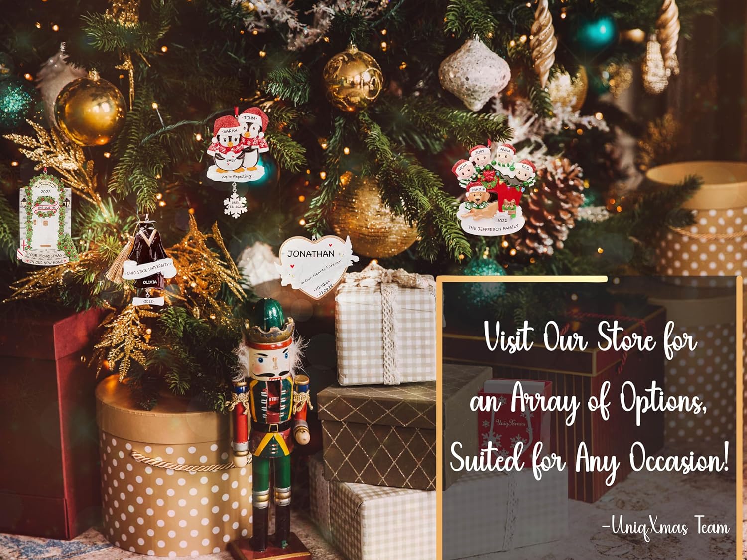 Adorno de Navidad personalizado para pareja con perro 2023  Familia de 2 con decoración de árbol de Navidad para cachorros, nuestra primera Navidad