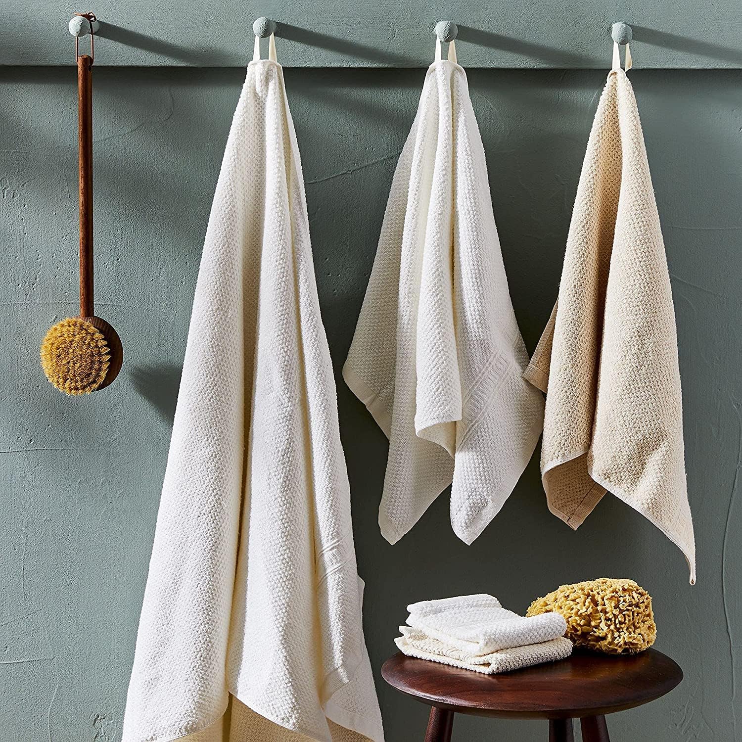 Toalla de baño de cáñamo – Toalla de baño de calidad de spa de mezcla de algodón orgánico de secado rápido – 55% cáñamo, 45% algodón orgánico