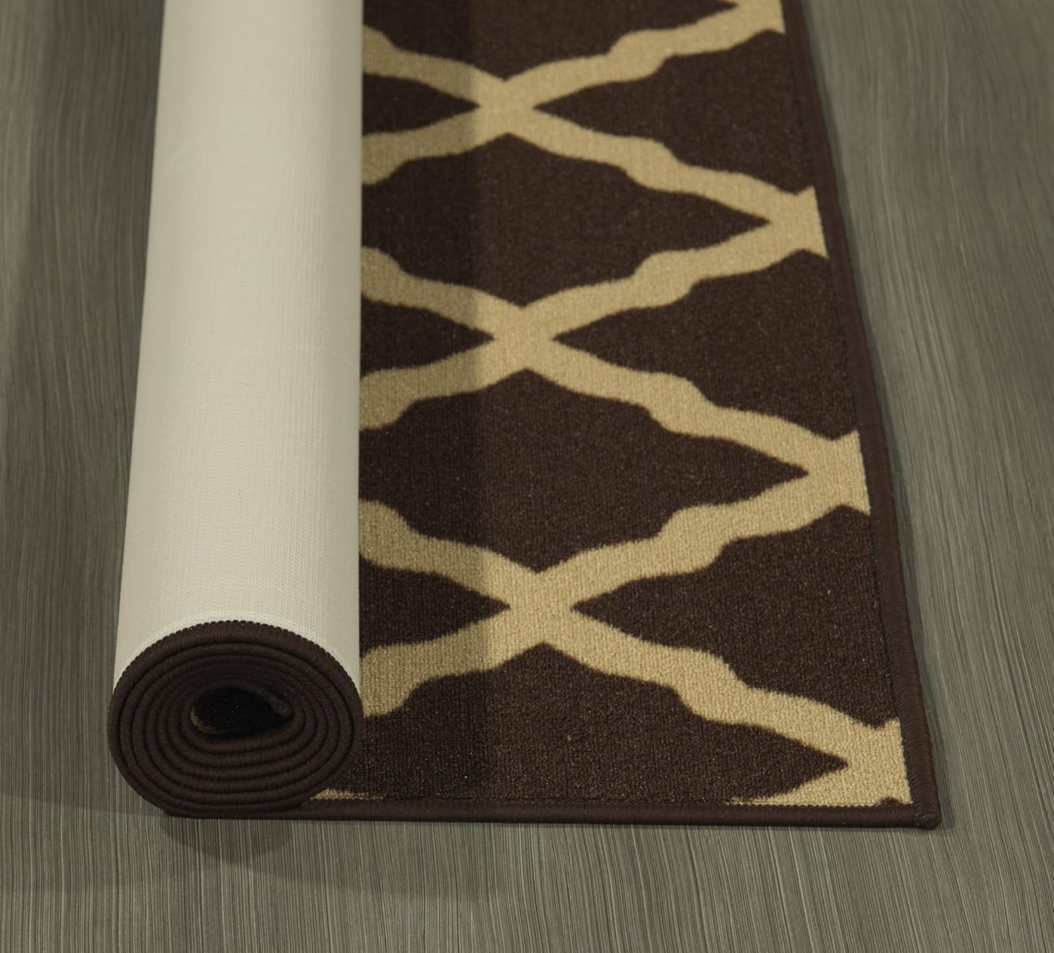 Ottomanson Glamour Collection – Alfombra para cocina, baño y pasillo, antideslizante, diseño de enrejado marroquí contemporáneo