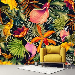 Cliouar – Papel pintado de hojas de palmera con plantas tropicales, decoración para dormitorio, sala de estar, 158 x 110 pulgadas (no autoadhesivo) Cliouar – Papel pintado de hojas de palmera con plantas tropicales, decoración para dormitorio, sala de estar, 158 x 110 pulgadas (no autoadhesivo)