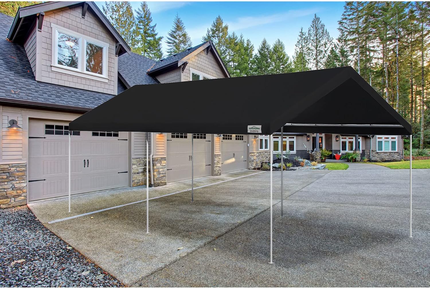 Caravan Canopy Domain – Tienda de campaña instantánea de 10 x 20 pies, color negro (caja abierta)