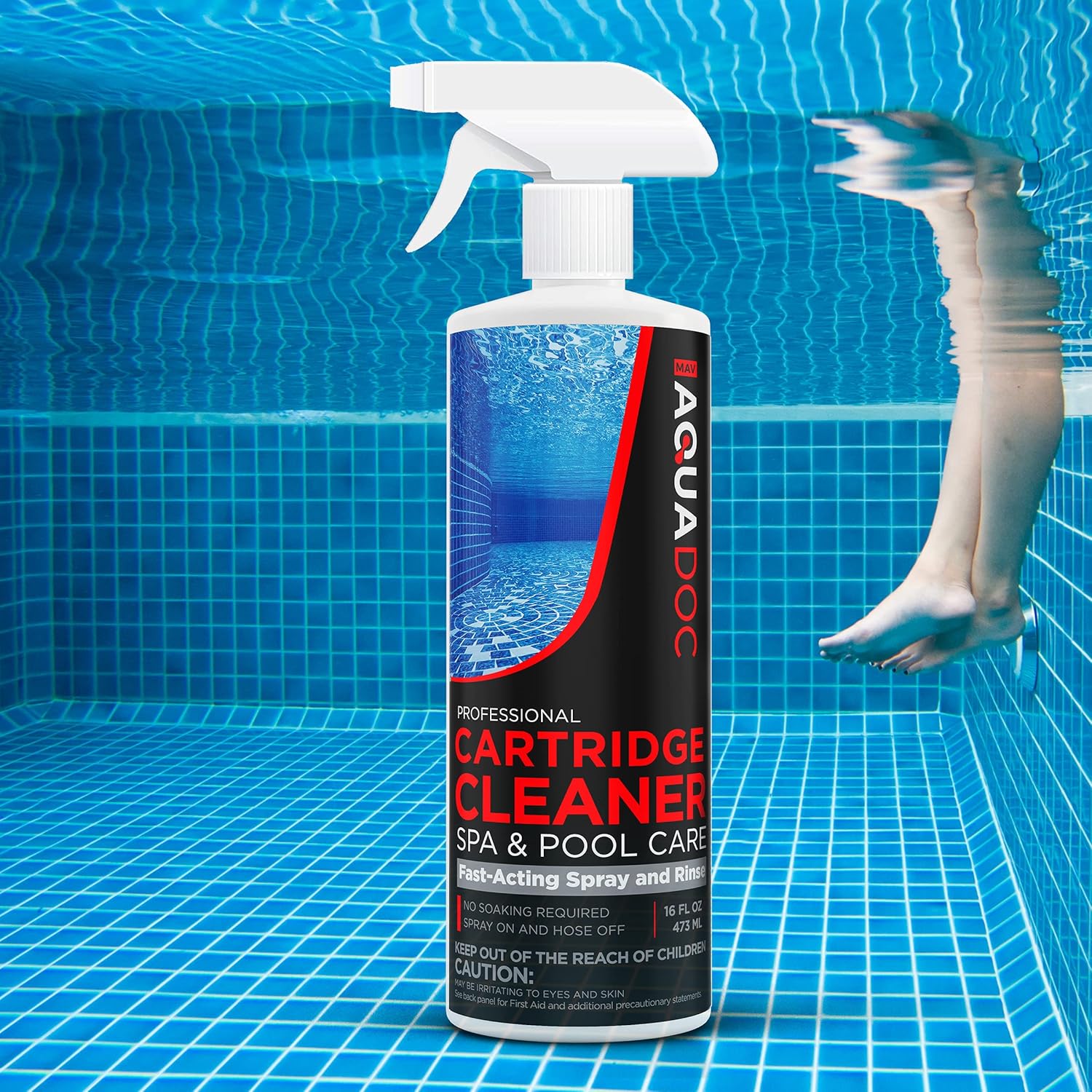Limpiador de filtro de cartucho de piscina y limpiador de filtro de spa para jacuzzis – Limpiador de filtro de piscina de acción rápida para