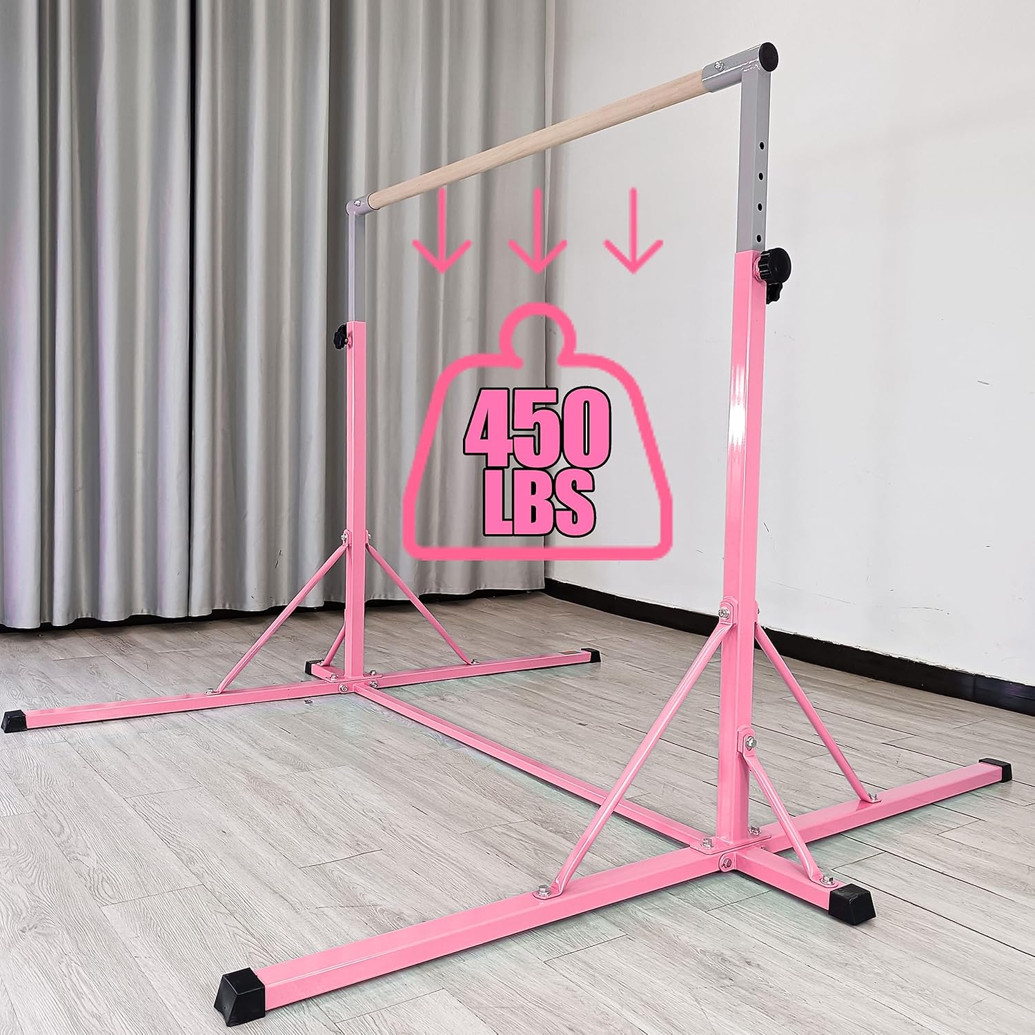 Barra de gimnasia para niños de 5 a 20 años, altura de la barra de entrenamiento de gimnasia de 35.4 a 59 pulgadas, 45 a 71 pulgadas, longitud de la