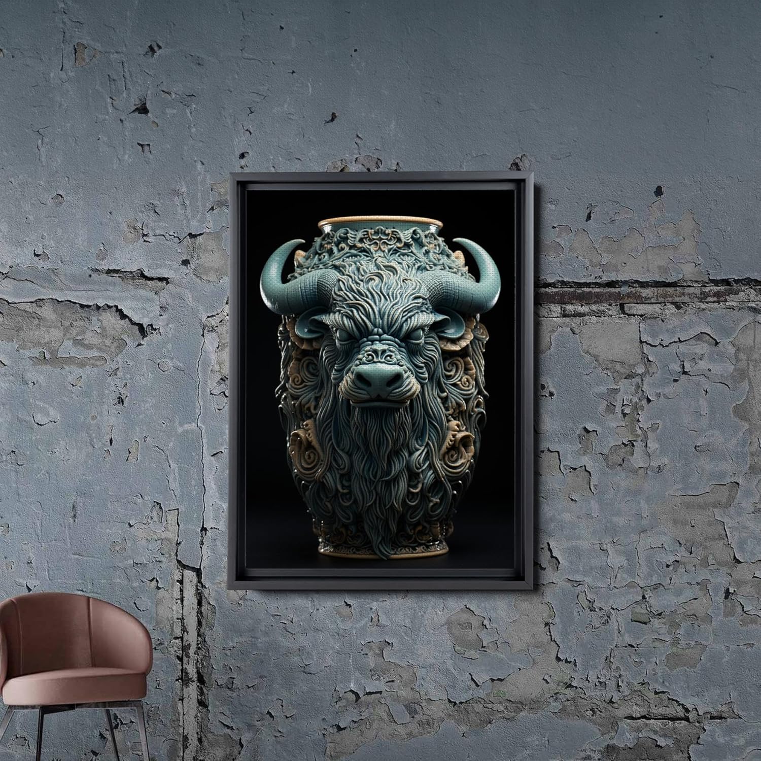 printable wall art, aesthetic room decor, fireplace mantel art, nursery wall decor, yak printing art, yak