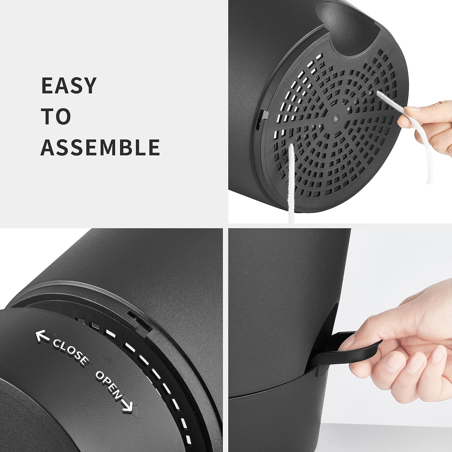 FaithLand Paquete de 2 macetas de 8 pulgadas para plantas de interior y exterior, macetas de riego automático con depósito profundo, color negro con