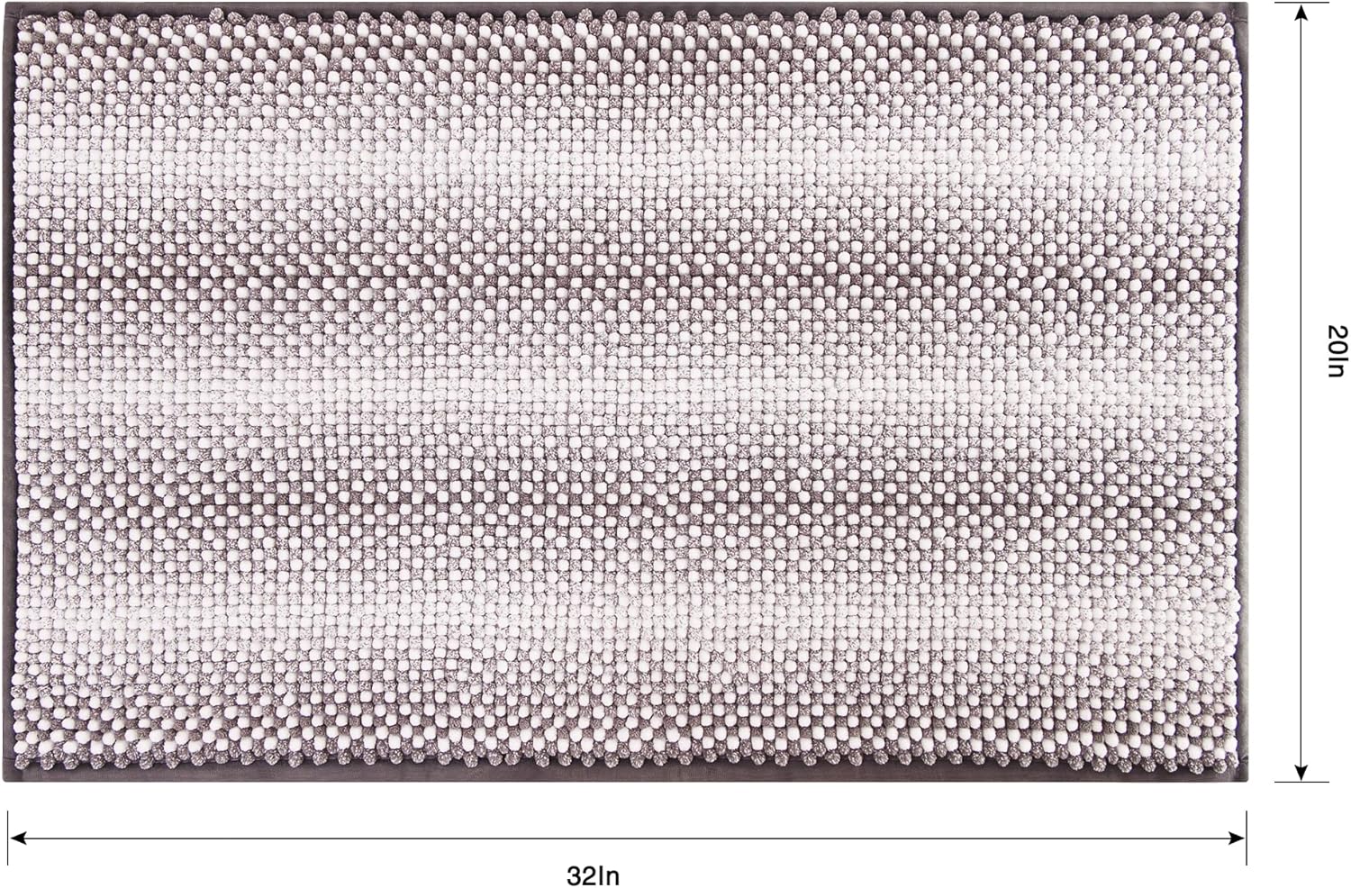 BEDELITE Alfombra de baño de felpilla antideslizante, súper gruesa y absorbente para el suelo del baño, alfombra de baño suave, lanuda gris, lavable