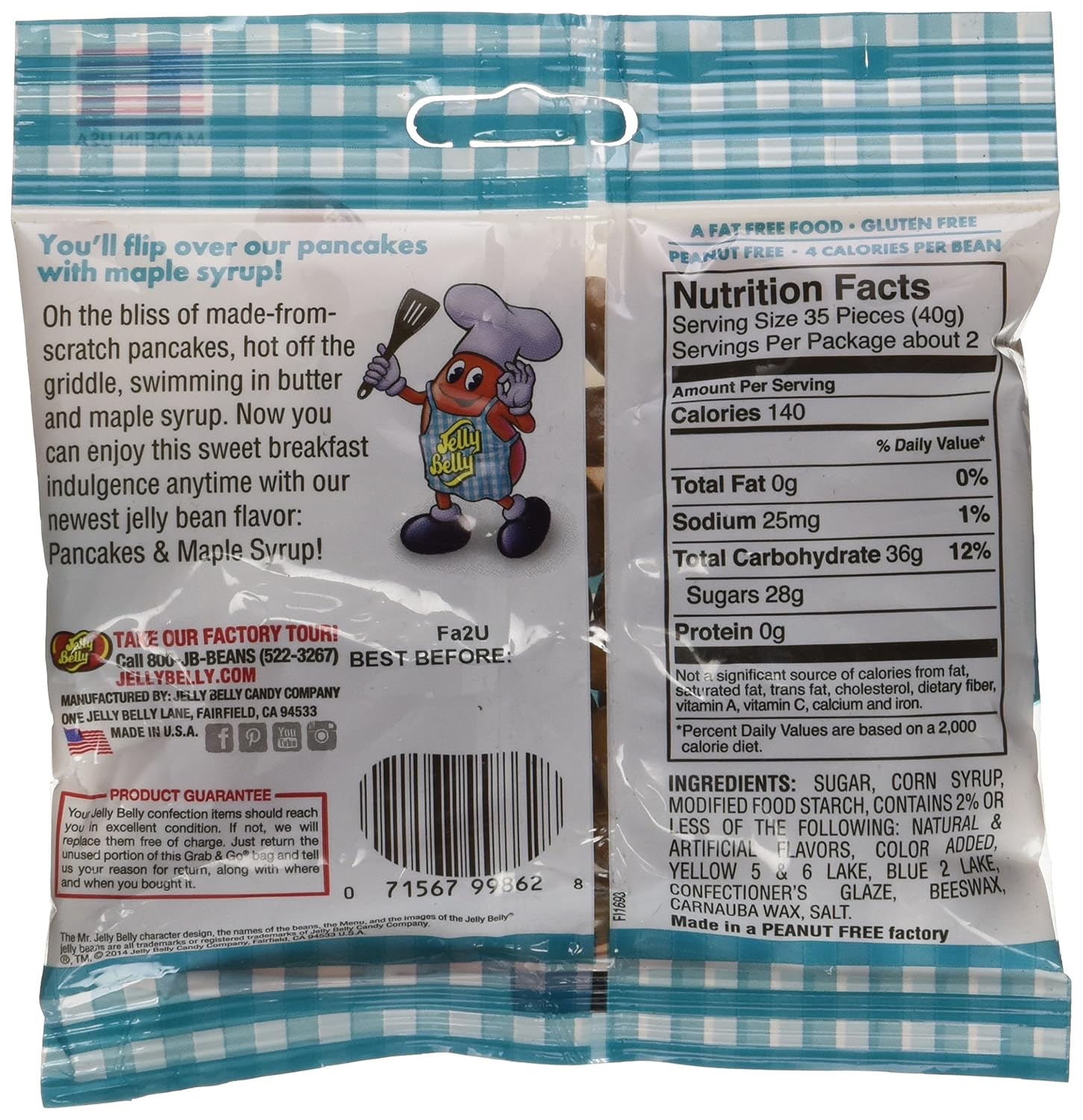 Jelly Belly panqueques y jarabe de arce, bolsa para llevar