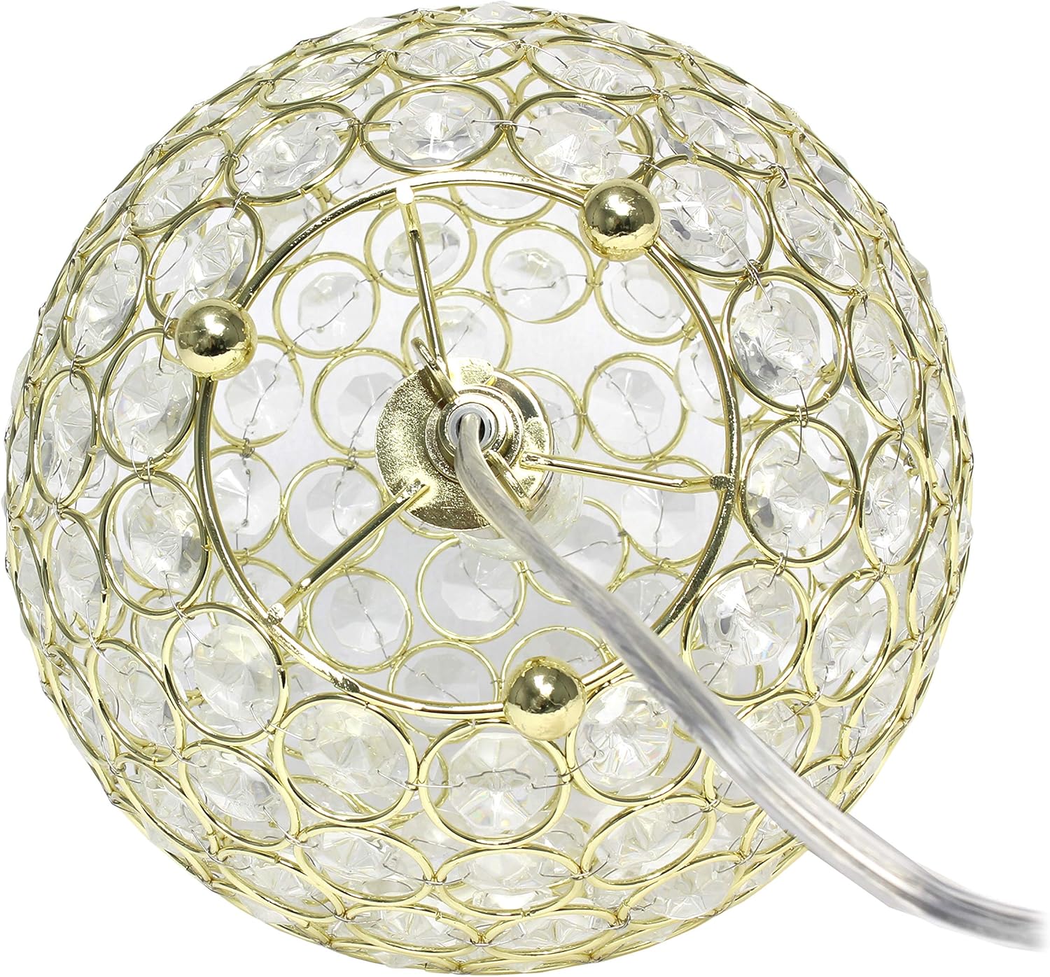 Diseños elipse elegantes, lámpara de mesa de lentejuelas de cristal, de 20 cm (8 pulgadas).