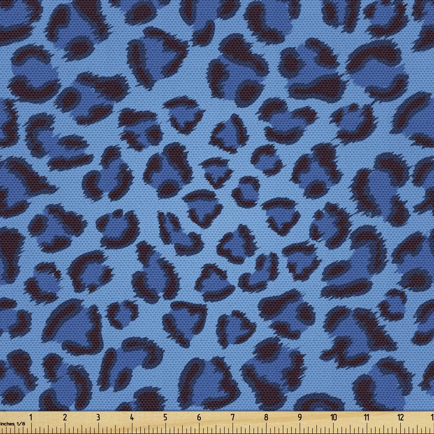 Lunarable The Yard, tela con estampado de animales de piel de leopardo, arte contemporáneo creativo, tela decorativa para tapicería y detalles del