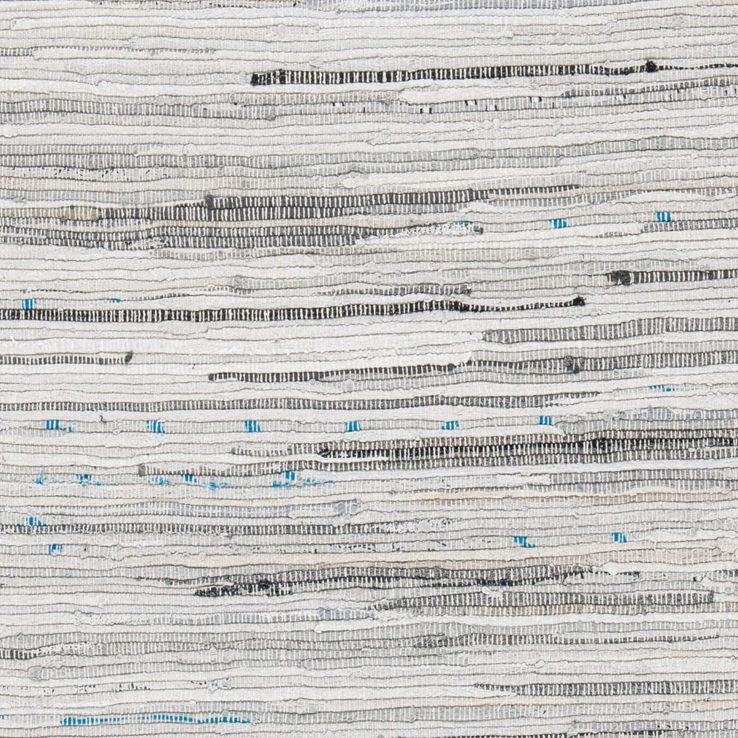 SAFAVIEH, colección Rag Rug – Alfombra bohemia de algodón hecha a mano, de 8 pies, cuadrada, color gris, a rayas (RAR121A)