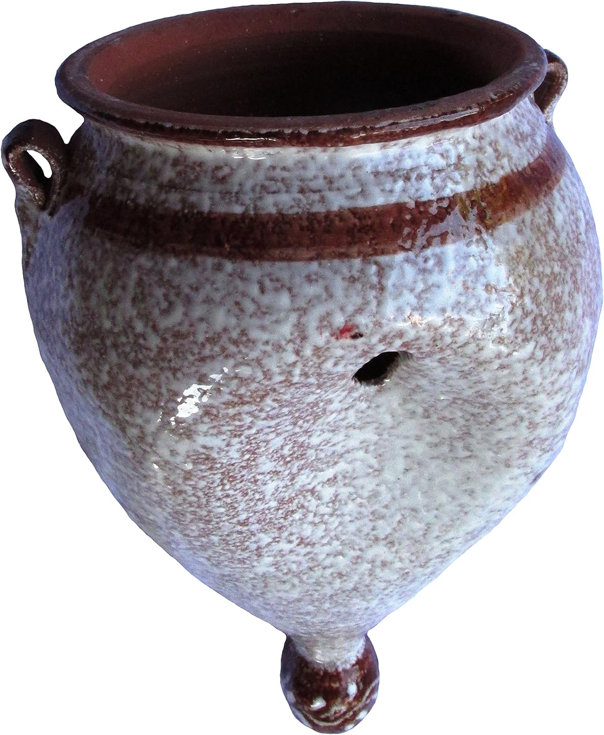 Cactus Canyon Ceramics Maceta de pared orza española pintada a mano, diseño marrón