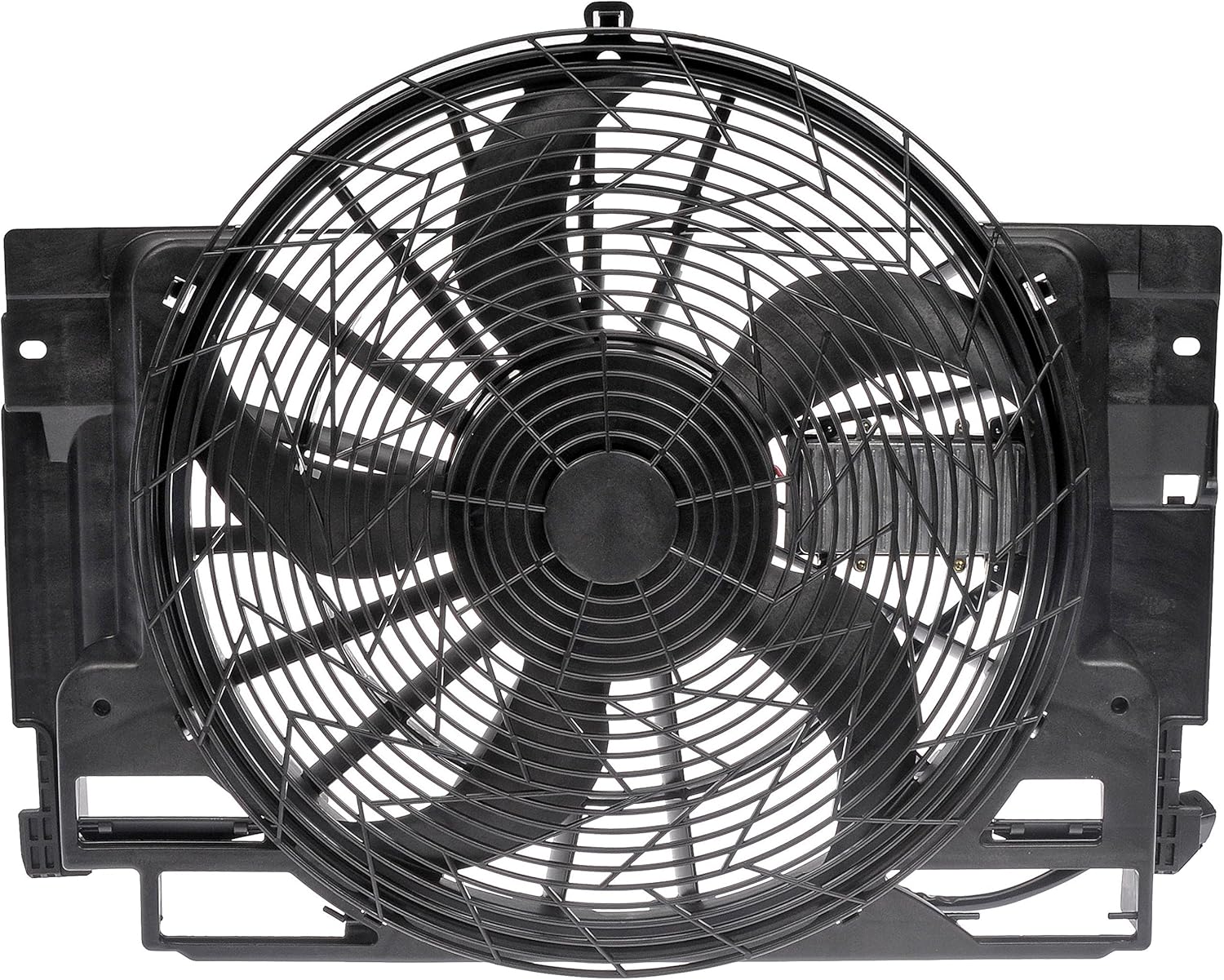 Dorman Conjunto de ventilador de condensador 621-213 AC compatible con modelos seleccionados de BMW, color negro