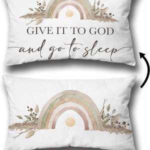 YQV Fundas de almohada decorativas de 12 x 20 pulgadas, reversibles, suaves, bohemias, arcoíris, regalos cristianos para mujeres, decoración del YQV Fundas de almohada decorativas de 12 x 20 pulgadas, reversibles, suaves, bohemias, arcoíris, regalos cristianos para mujeres, decoración del