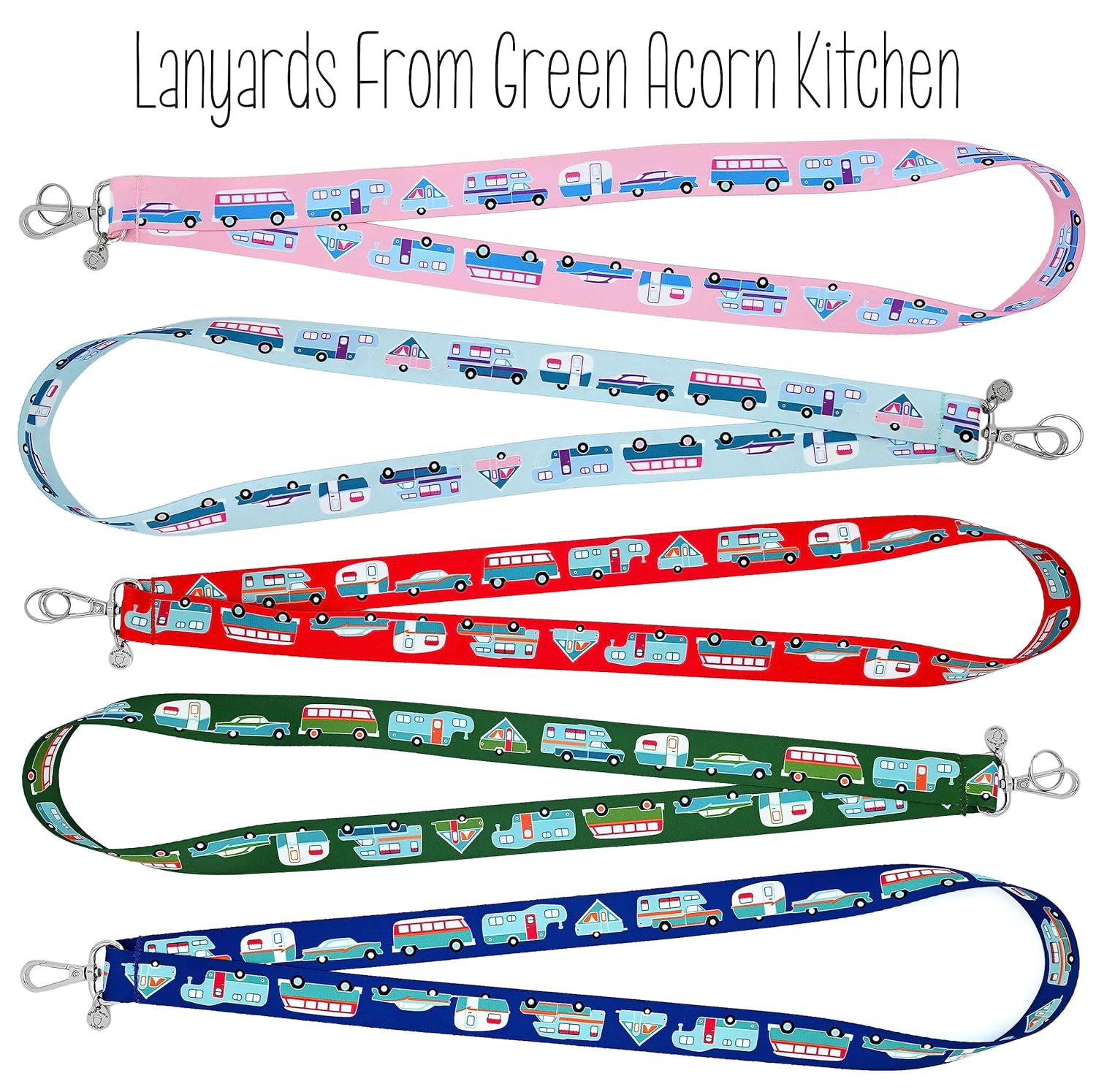 RV Camping Dog Collar – Pink Camper Collar – Vintage Car & Trailer – Van – Fifth Wheel – Truck Camper – A-Frame – 4 Sizes – Adjusts 9 Inches to 27