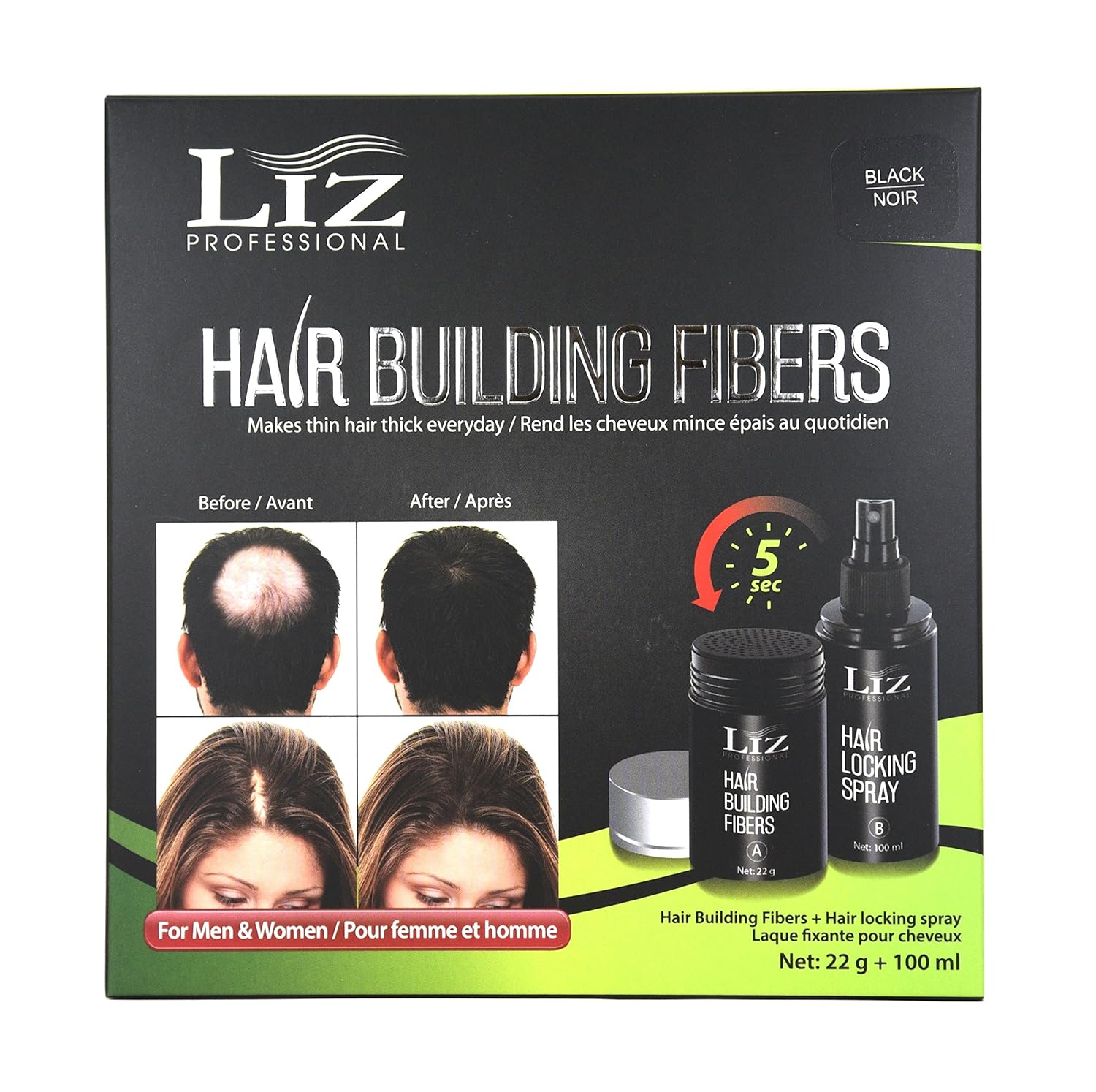 Liz Professional Tratamiento de la pérdida de pelo de la fibra del edificio del pelo para los hombres y las mujeres