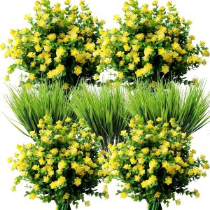 14 piezas de flores artificiales para exteriores, resistentes a los rayos UV, plantas de plástico falsas para colgar en interiores y exteriores, 14 piezas de flores artificiales para exteriores, resistentes a los rayos UV, plantas de plástico falsas para colgar en interiores y exteriores,