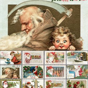 PIXILUV Christmas Santa (paquete de 12) tarjetas de notas pequeñas tarjetas de felicitación # Joyful Christmas Santa Claus  postales de Navidad PIXILUV Christmas Santa (paquete de 12) tarjetas de notas pequeñas tarjetas de felicitación # Joyful Christmas Santa Claus  postales de Navidad