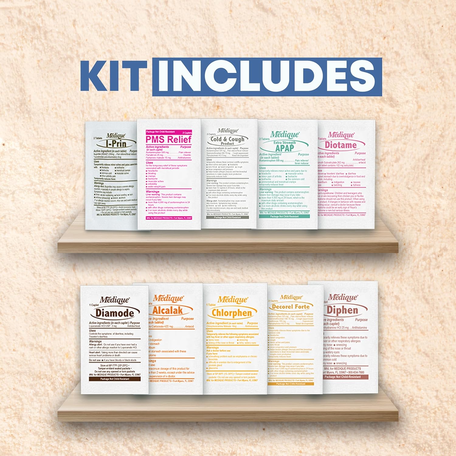 Kit de primeros auxilios Cruise Essential, tamaño de viaje, 65 piezas (CPDMRK)