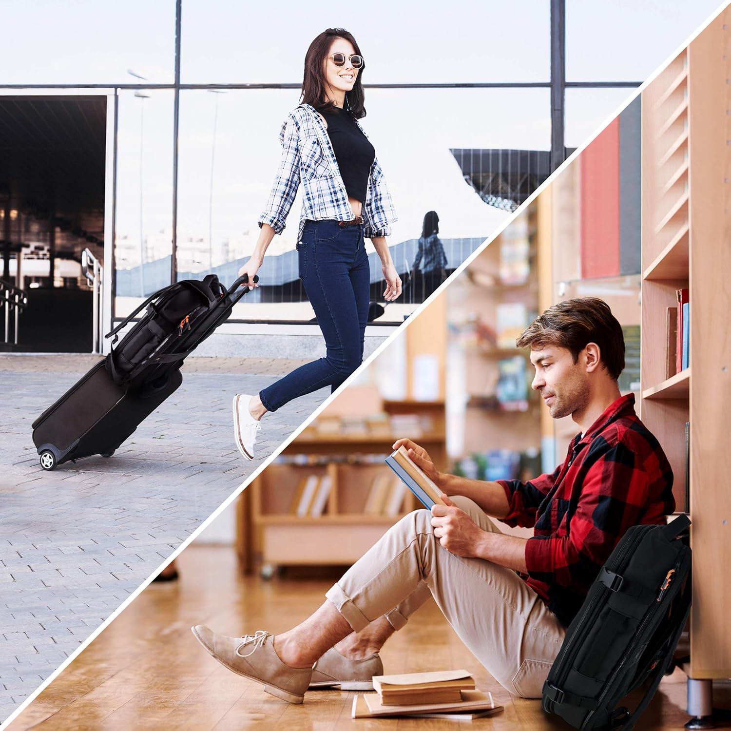rooCASE Venice – Mochila de viaje de 25 litros a 15.6 pulgadas para computadora portátil de negocios, fin de semana, mochila de mano para bolsa de