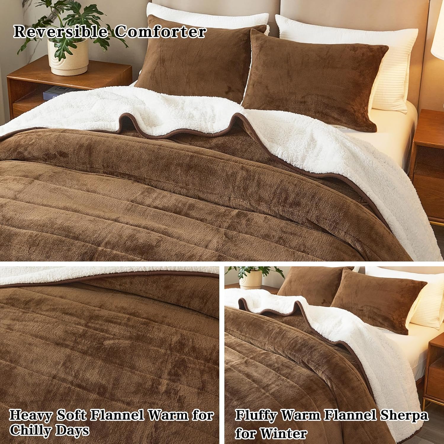 Manta de cama gruesa de franela de lujo de 3 capas, tamaño individual, manta sherpa de terciopelo de felpa suave con 2 fundas de almohada, pesada y
