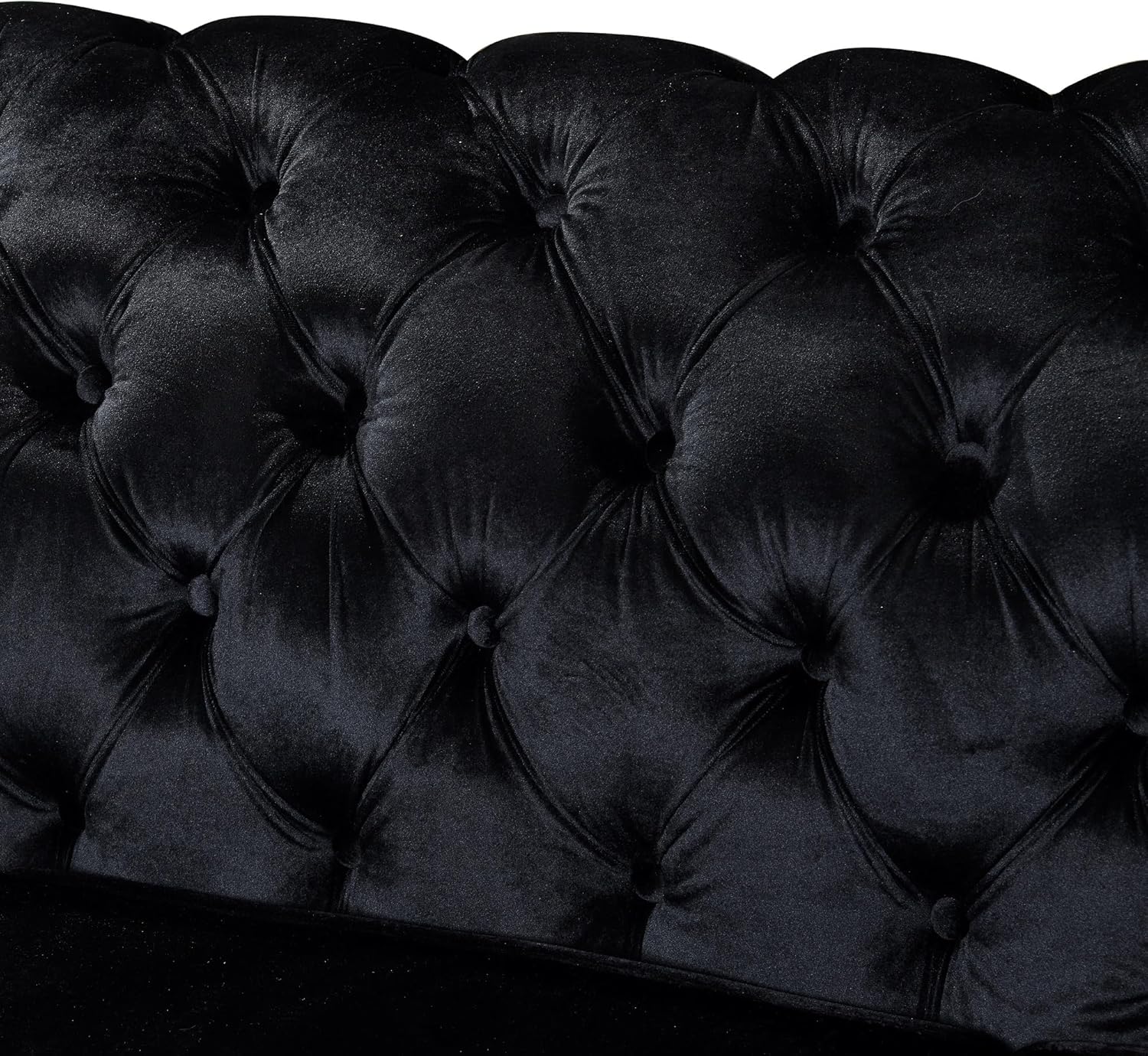 Anwick Sofá Chesterfield de terciopelo clásico de 3 plazas, sofá tapizado moderno con respaldo copetudo y dos almohadas para sala de estar y oficina