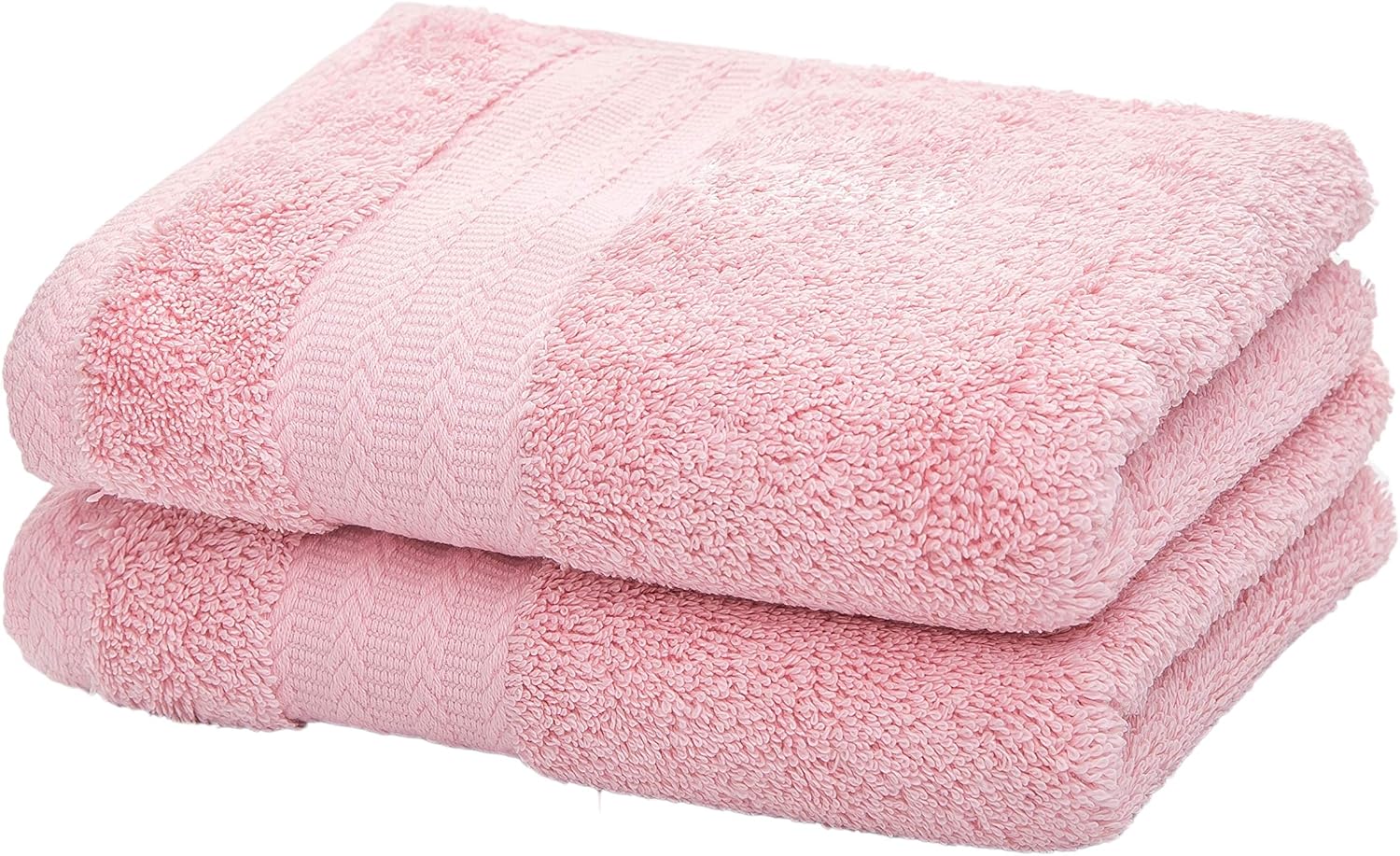 Toallas de mano de algodón ultra gruesas, suaves y absorbentes para baño (rosa, paquete de 2, 14 x 29 pulgadas), toallas multiusos para baño,