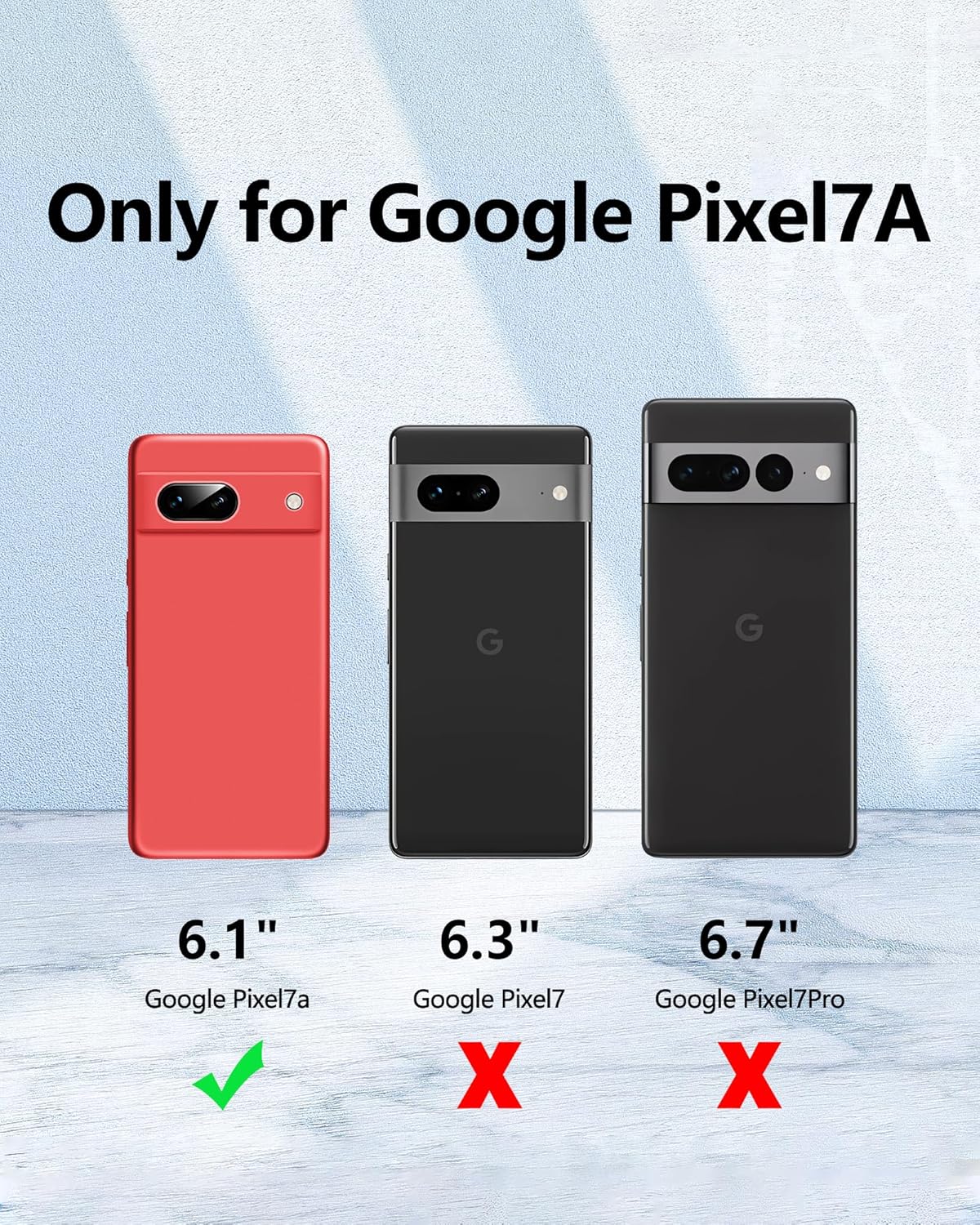 Dssairo Funda 3 en 1 para Google Pixel 7A, con 2 protectores de pantalla, con protección completa de la cámara, funda protectora delgada de silicona