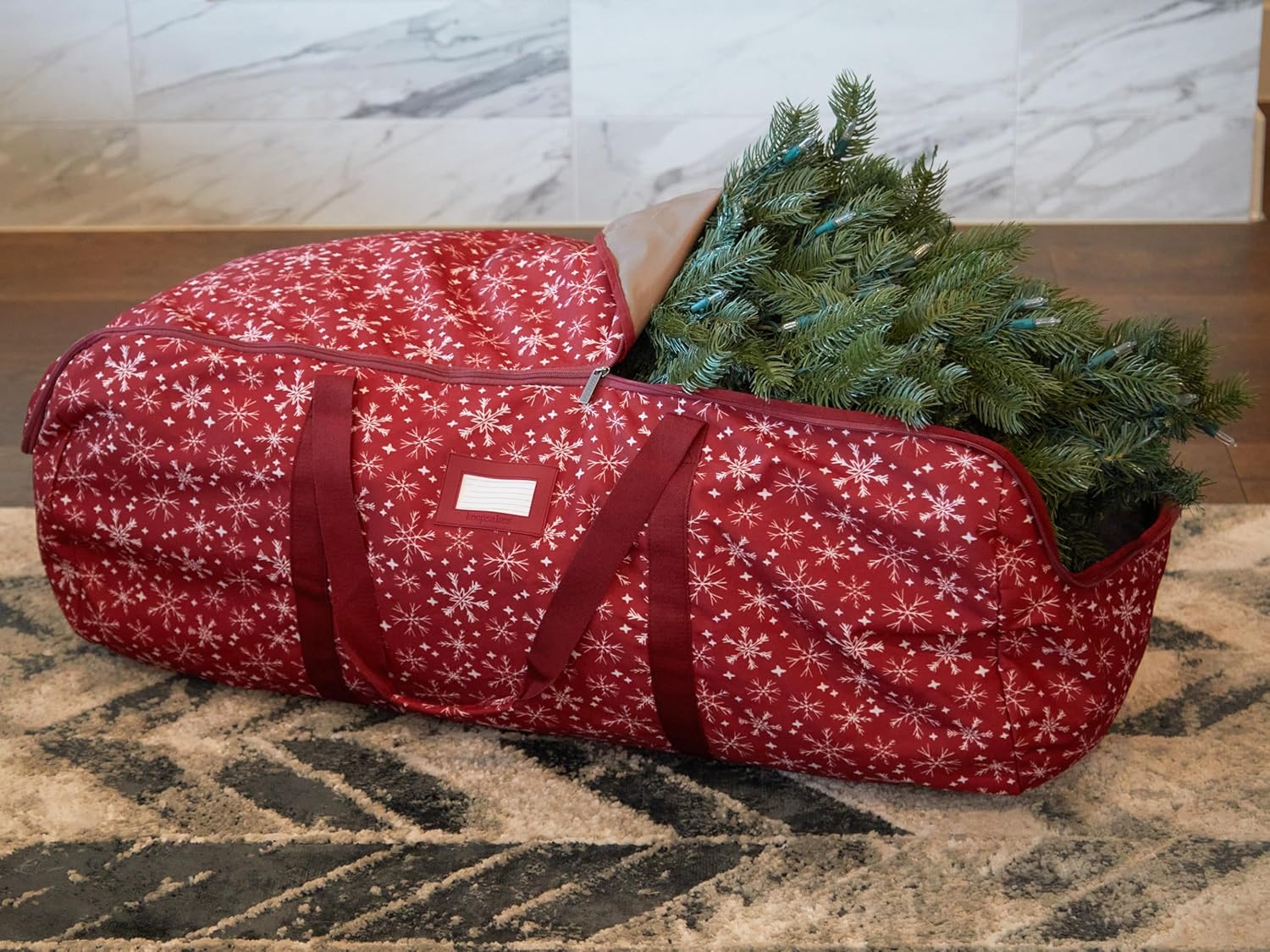 Covermates Keepsakes Garland – Bolsa de lona de poliéster duradero, asas reforzadas, se adapta a guirnaldas de hasta 25 pies dependiendo del grosor,