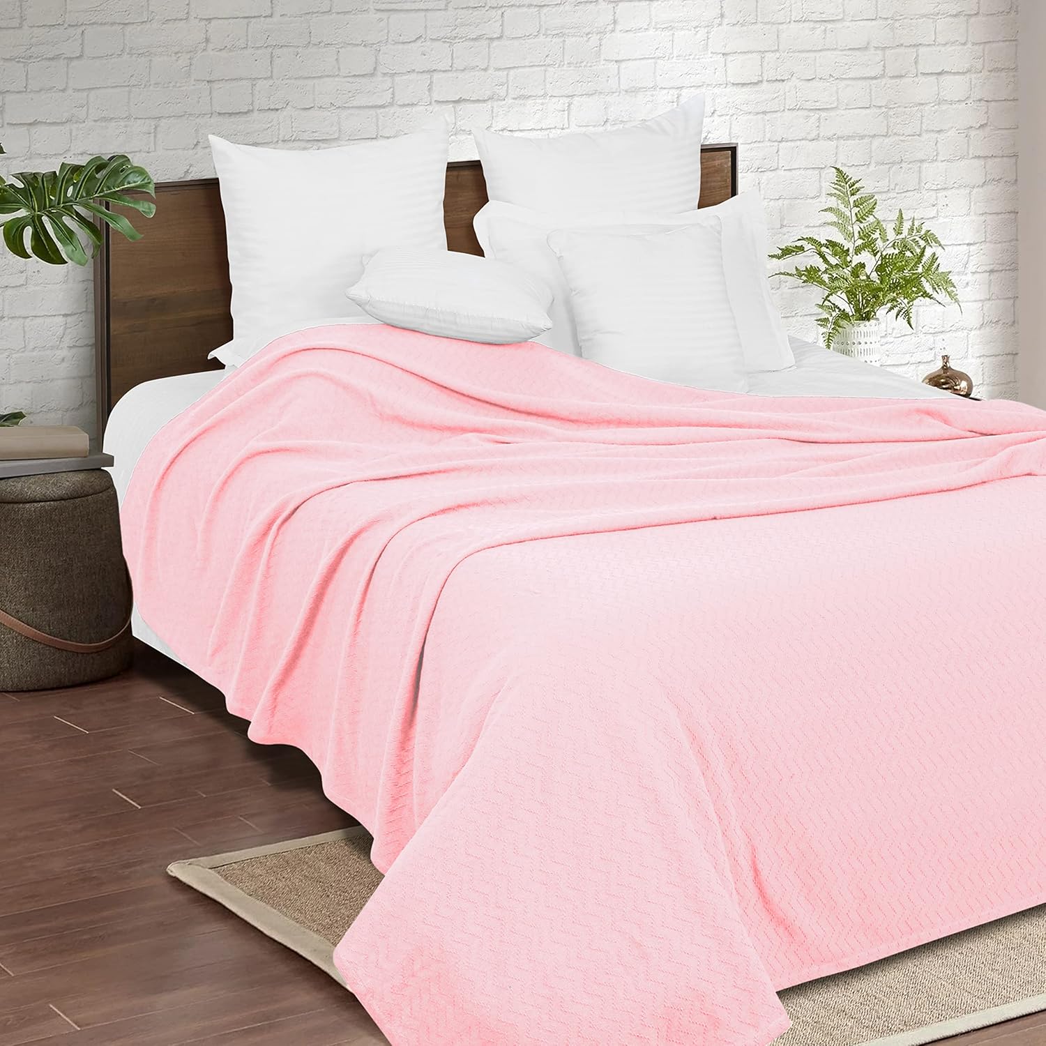 BELIZZI Home – Manta de cama 100 % algodón, transpirable, manta térmica transpirable tamaño individual, manta térmica suave de 60 x 90 pulgadas,