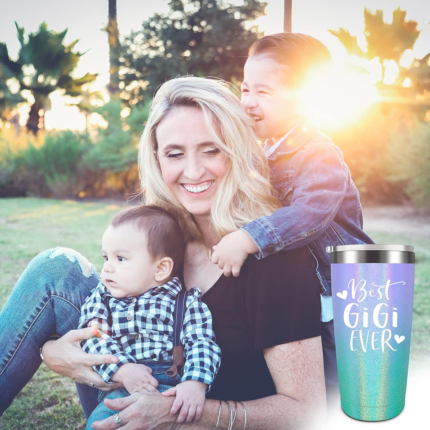 Best Gigi Ever-Unique – Taza aislada de acero inoxidable con popote y tapa, regalo para el día de la madre, cumpleaños, Navidad, abuela de nietos y