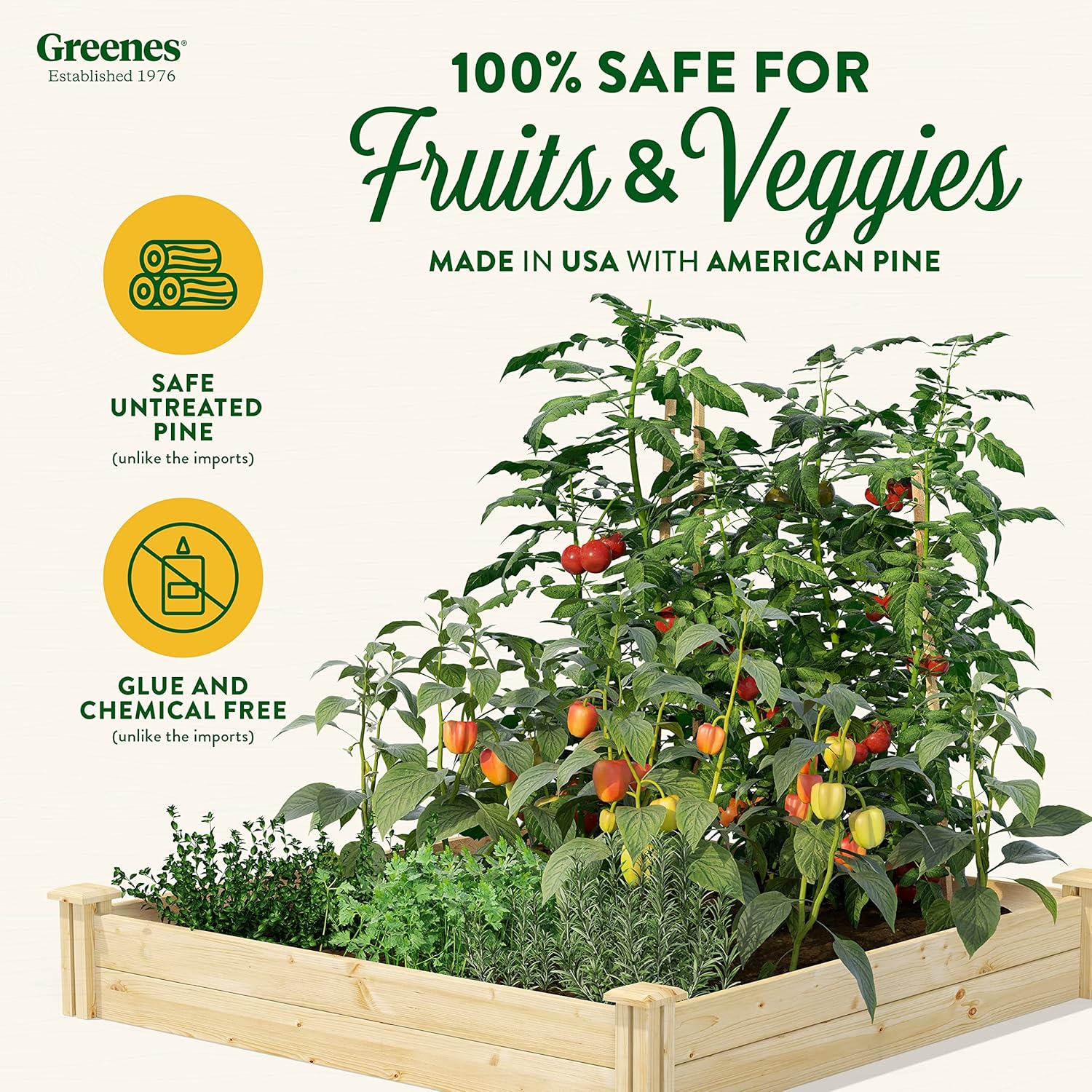 Greenes Fence – Bancal de madera de pino para jardín