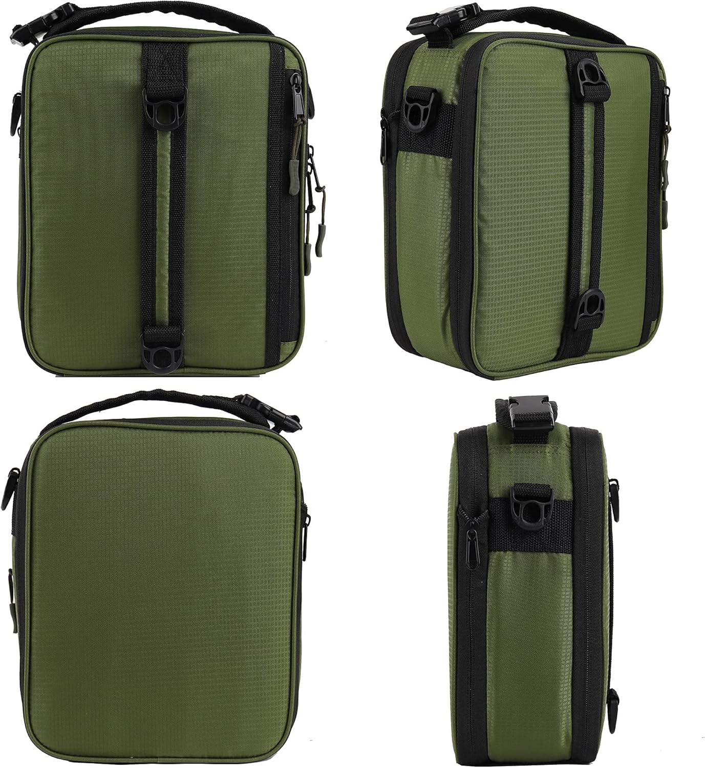 GOWRAPS Lonchera para hombres y niños, pequeña bolsa de almuerzo aislada para trabajo, escuela, viajes, lonchera táctica con correa rectangular