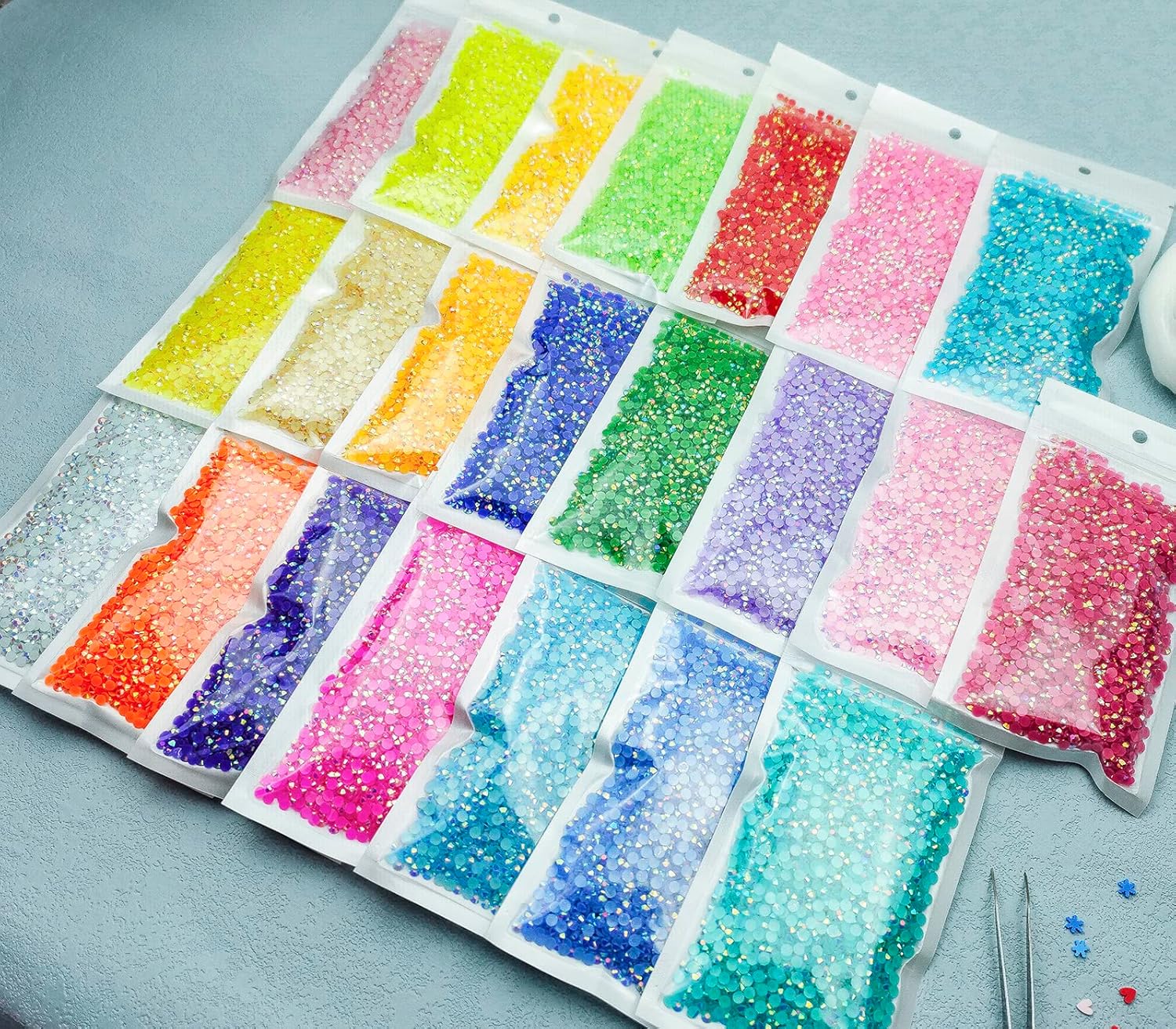 10000 diamantes de imitación de resina de 0.118 pulgadas (0.118 in) con parte trasera plana, parte trasera plana, diamantes de imitación de resina