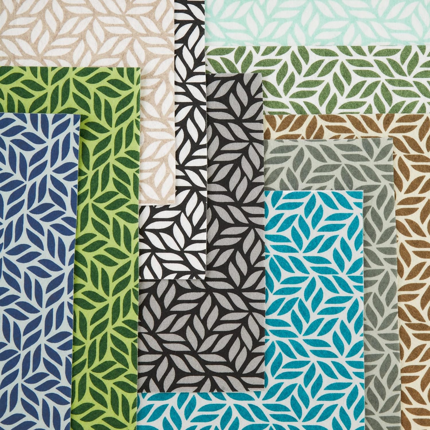 DII Colección de revestimientos para refrigerador, no adhesivos, se pueden cortar para adaptar su tamaño, 12 x 24pulgadas, diseño de hoja abstracta