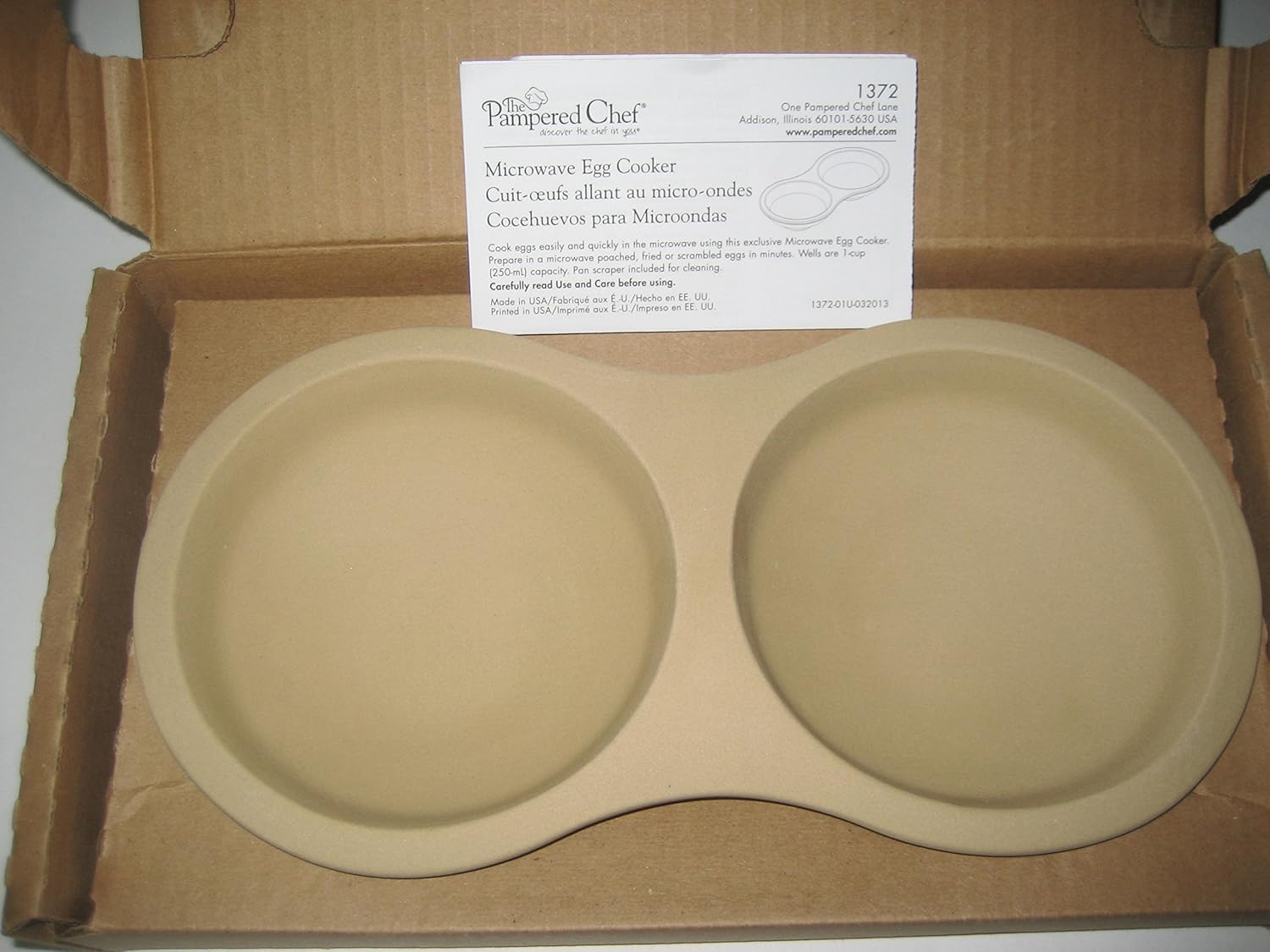 The Pampered Chef – Olla para huevos de gres para microondas