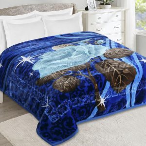 Nestl Manta de forro polar de terciopelo de 12 libras para invierno, 2 capas, pesada y cálida, estilo coreano, manta reversible estampada Raschel Nestl Manta de forro polar de terciopelo de 12 libras para invierno, 2 capas, pesada y cálida, estilo coreano, manta reversible estampada Raschel