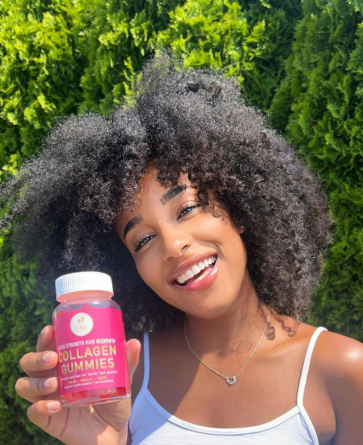 Gomitas de colágeno de 5000 mg, para el crecimiento del cabello, la piel y las uñas. para mujeres y hombres. con vitamina E y A. 100% vegano, sin
