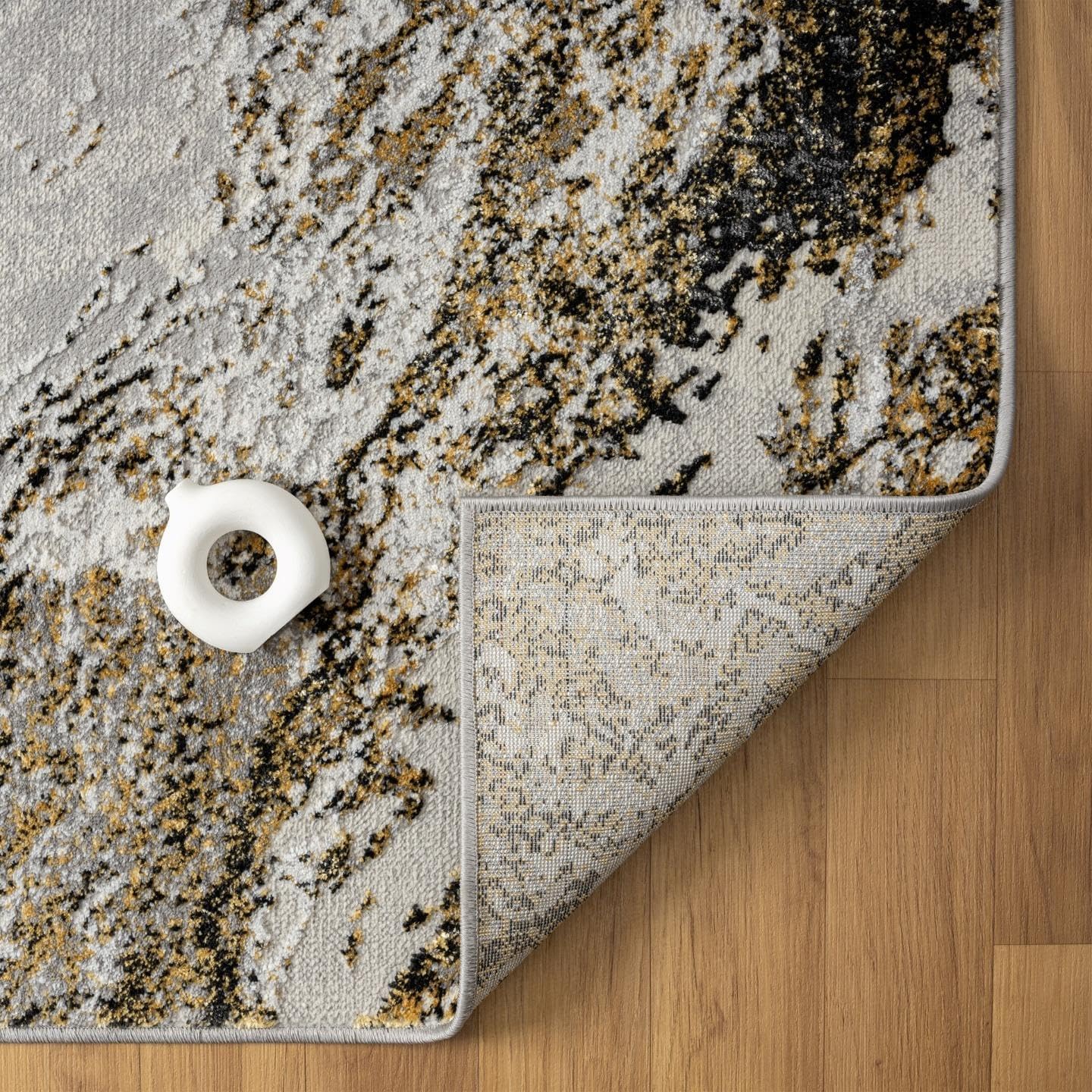 LUXE WEAVERS Chelsea Collection 7356 – Alfombra abstracta moderna de 8 x 10 pulgadas, color antracita