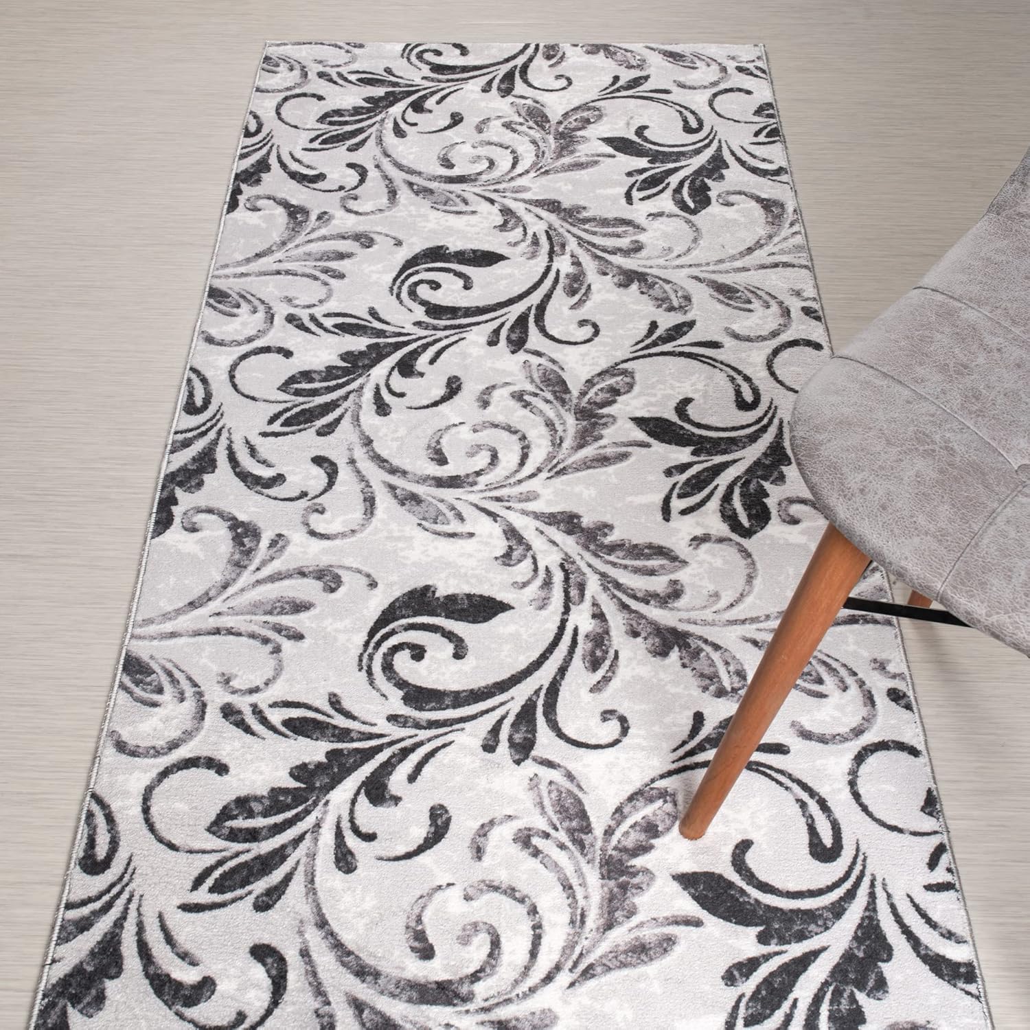 Tapete de largo personalizado, antideslizante, moderno, floral, para entrada, pasillo, cocina, lavandería, lavable a máquina, peso ligero, 26