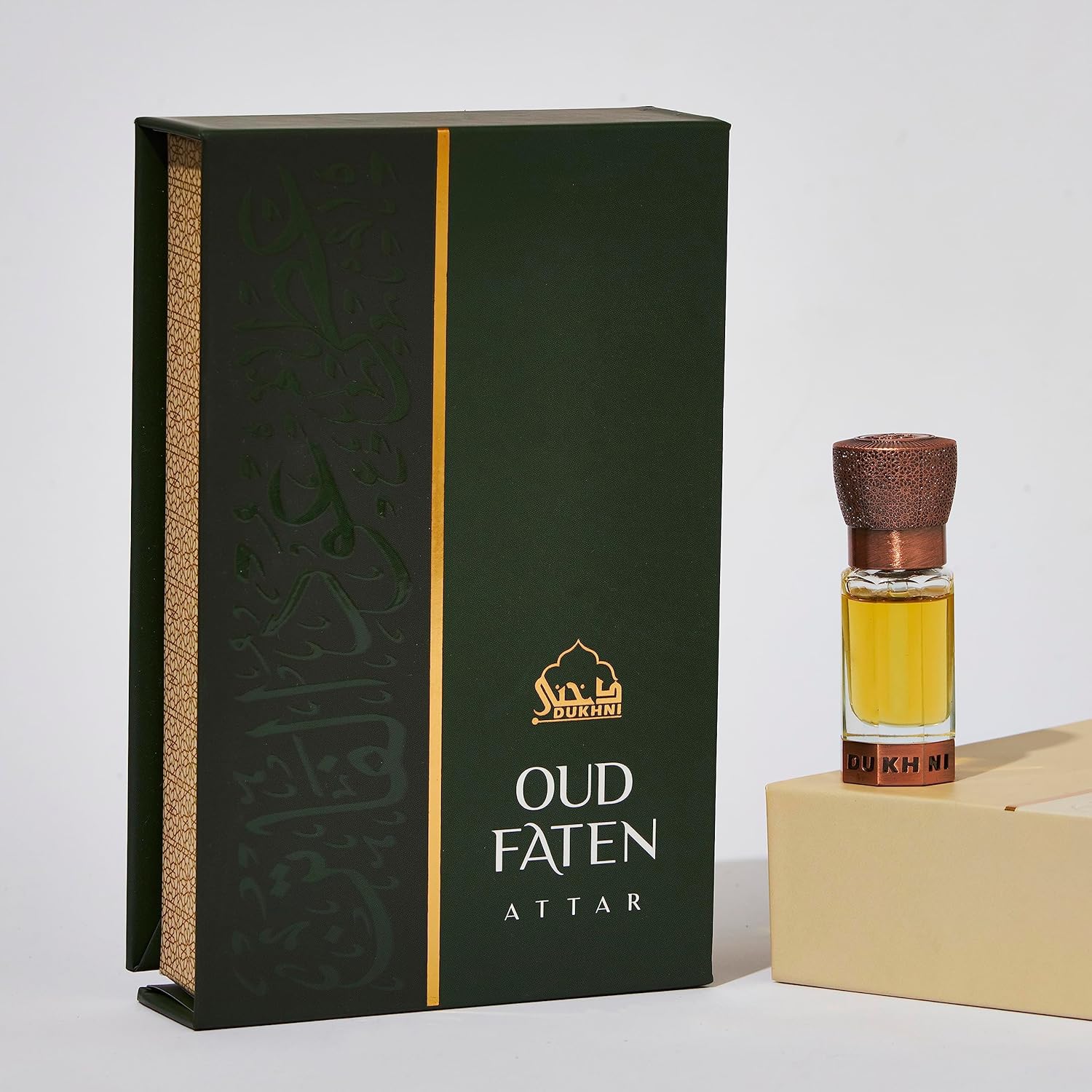 Dukhni Oud Faten Attar aromas refrescantes mezclados con Oud  Aceite de fragancia árabe auténtico  100% puro, sin alcohol, Halal  1 botella x 0.2 fl