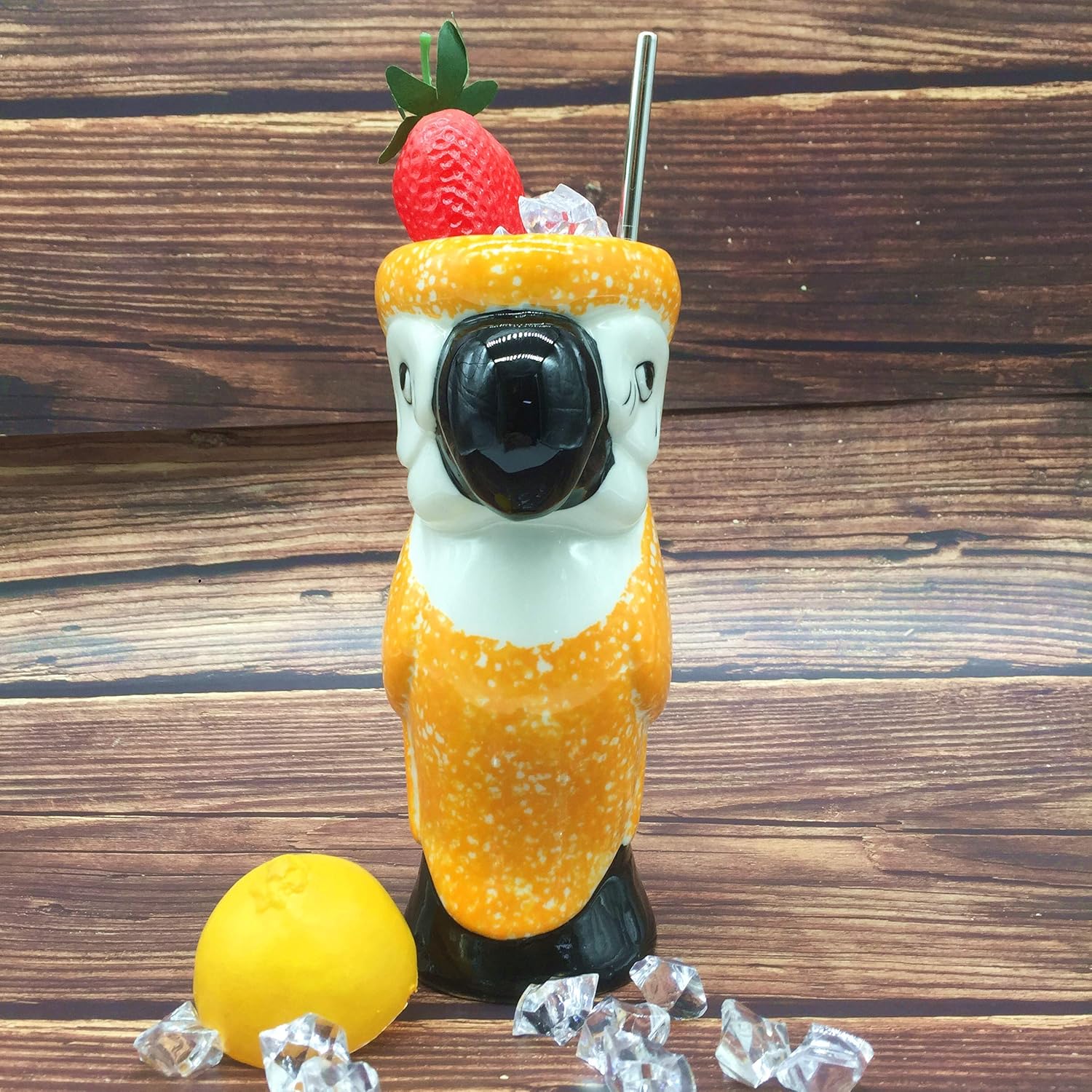 KIURENGT – Tazas Tiki – Taza de loro Tiki, 20 onzas, taza de cóctel para Mai Tai, ponche, piña colada y bebidas tropicales de bar