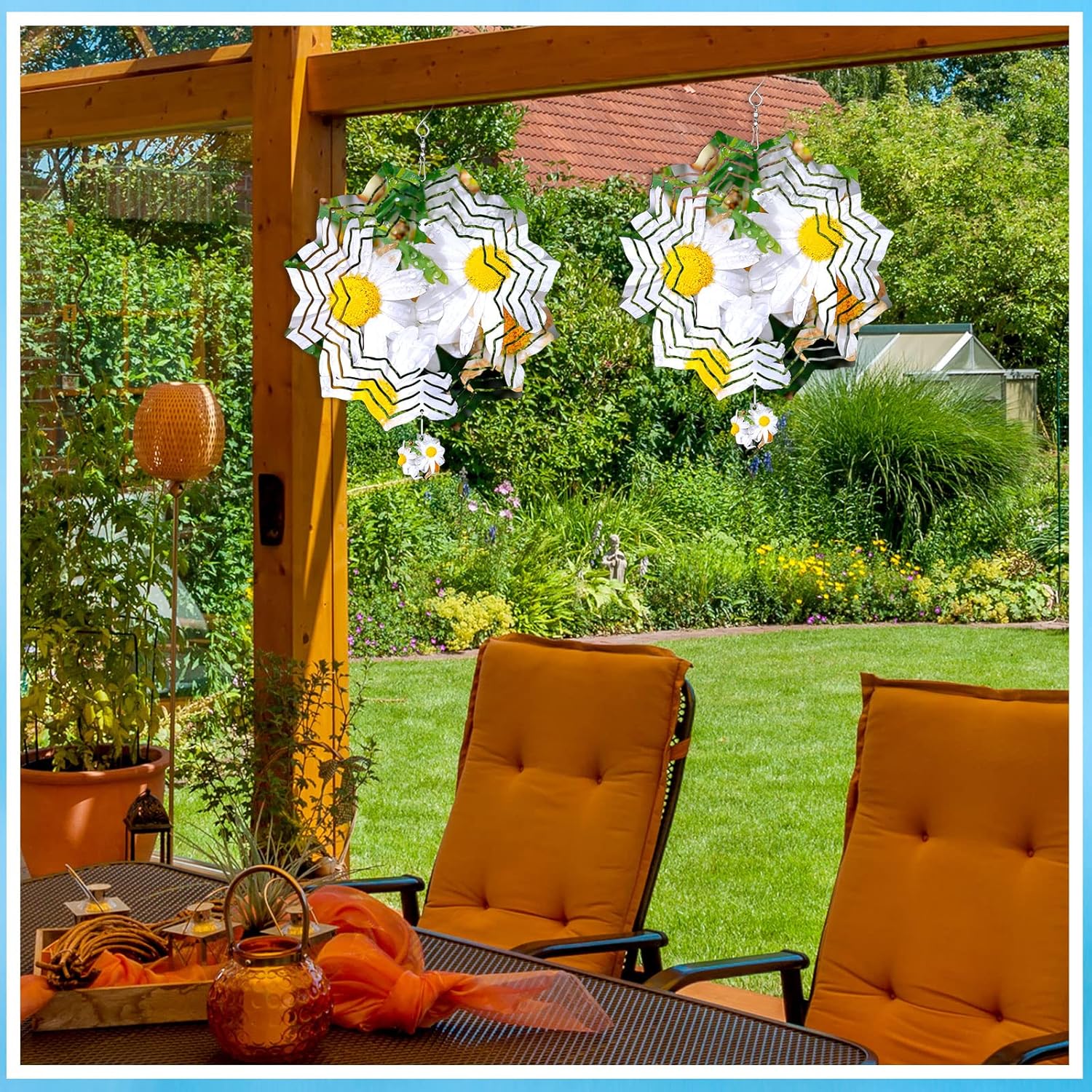 Remerry 10 piezas de 10 pulgadas, hilandero de viento de sublimación en blanco 3D de aluminio alimentado por viento, escultura cinética colgante,