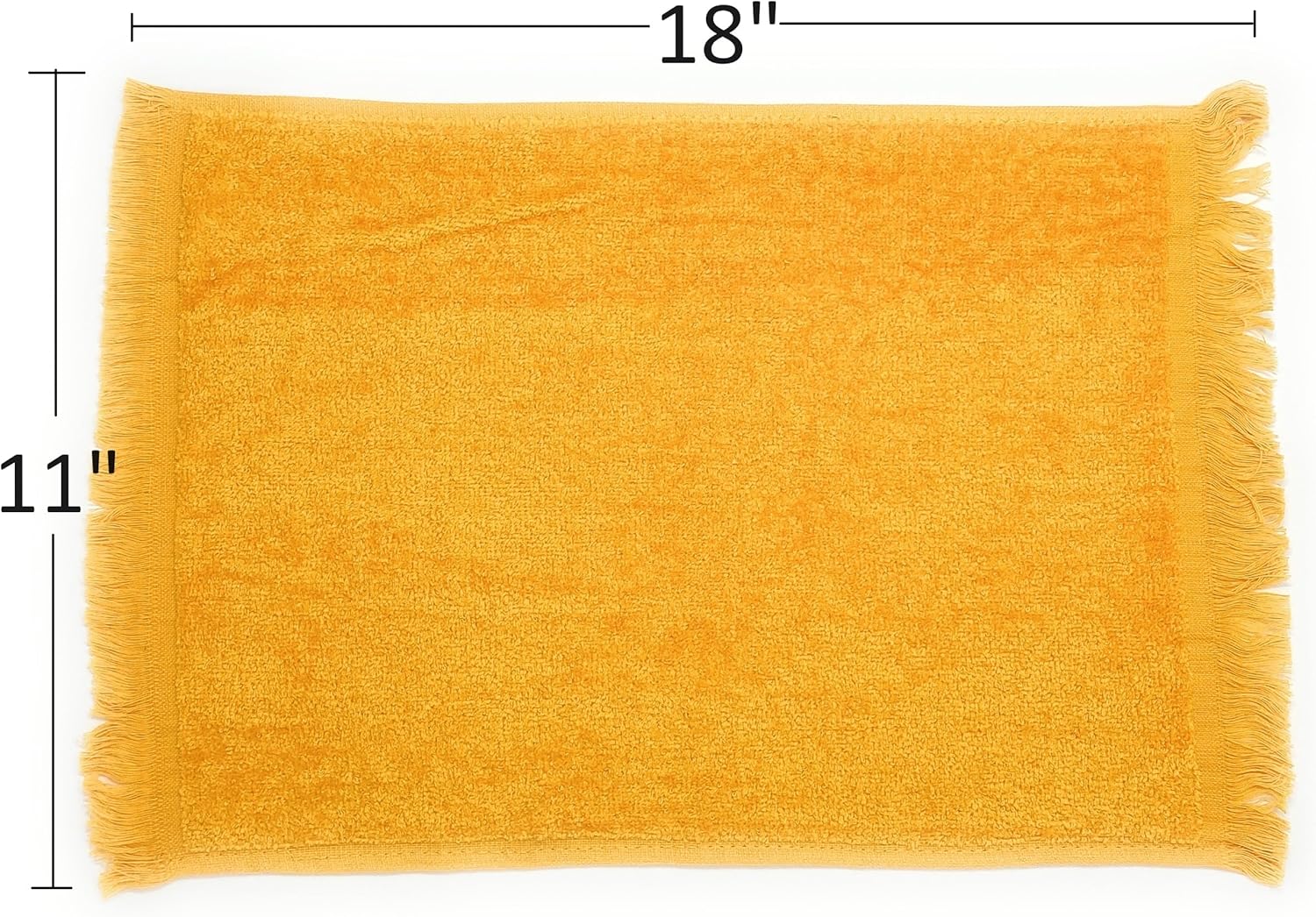 Paquete de 12 toallas de rizo reversibles con flecos con dobladillo (tamaño 11 pulgadas de ancho x 18 pulgadas de largo), algodón (dorado) a precio