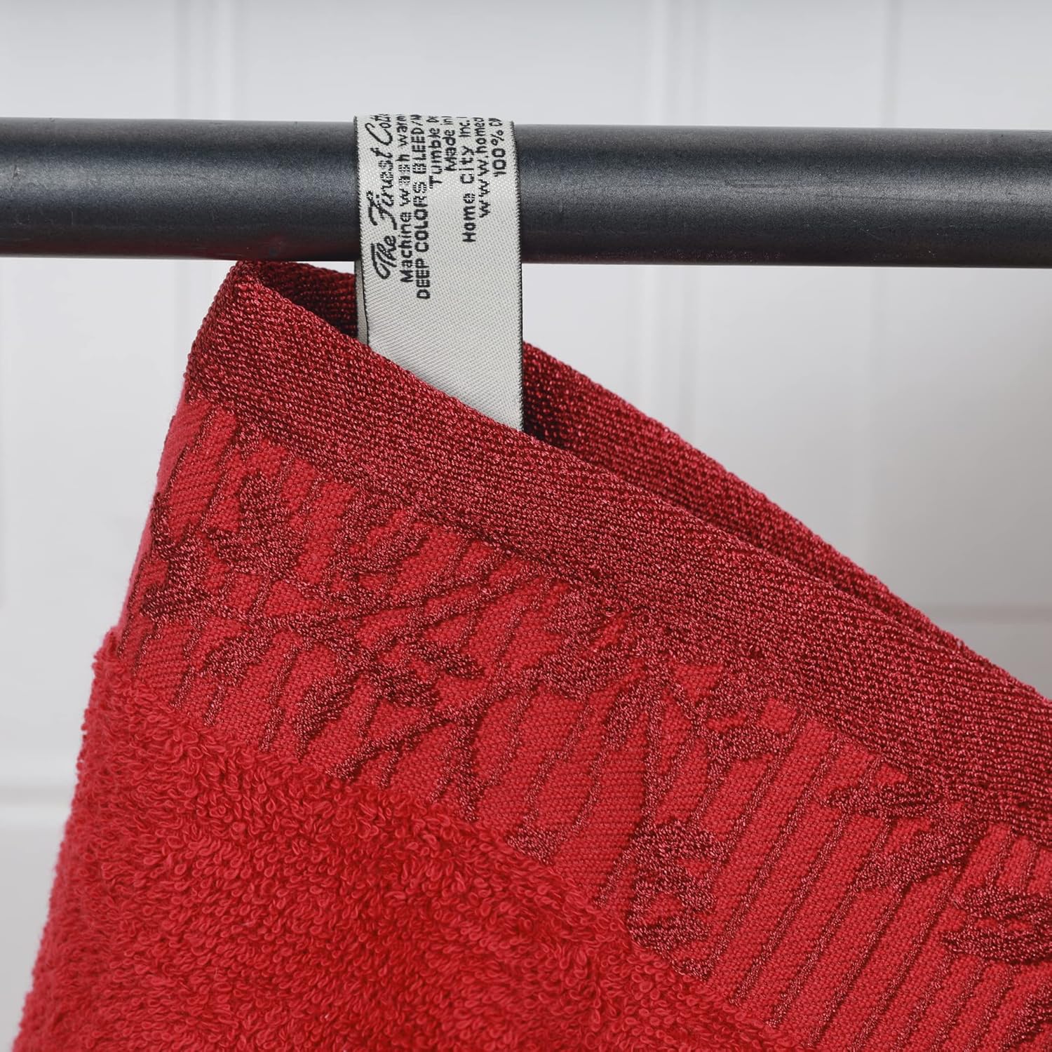 Superior Toallas de baño de algodón (juego de 2), borde Dobby jacquard floral, toalla corporal para baño, baño, spa, centro turístico, hotel,